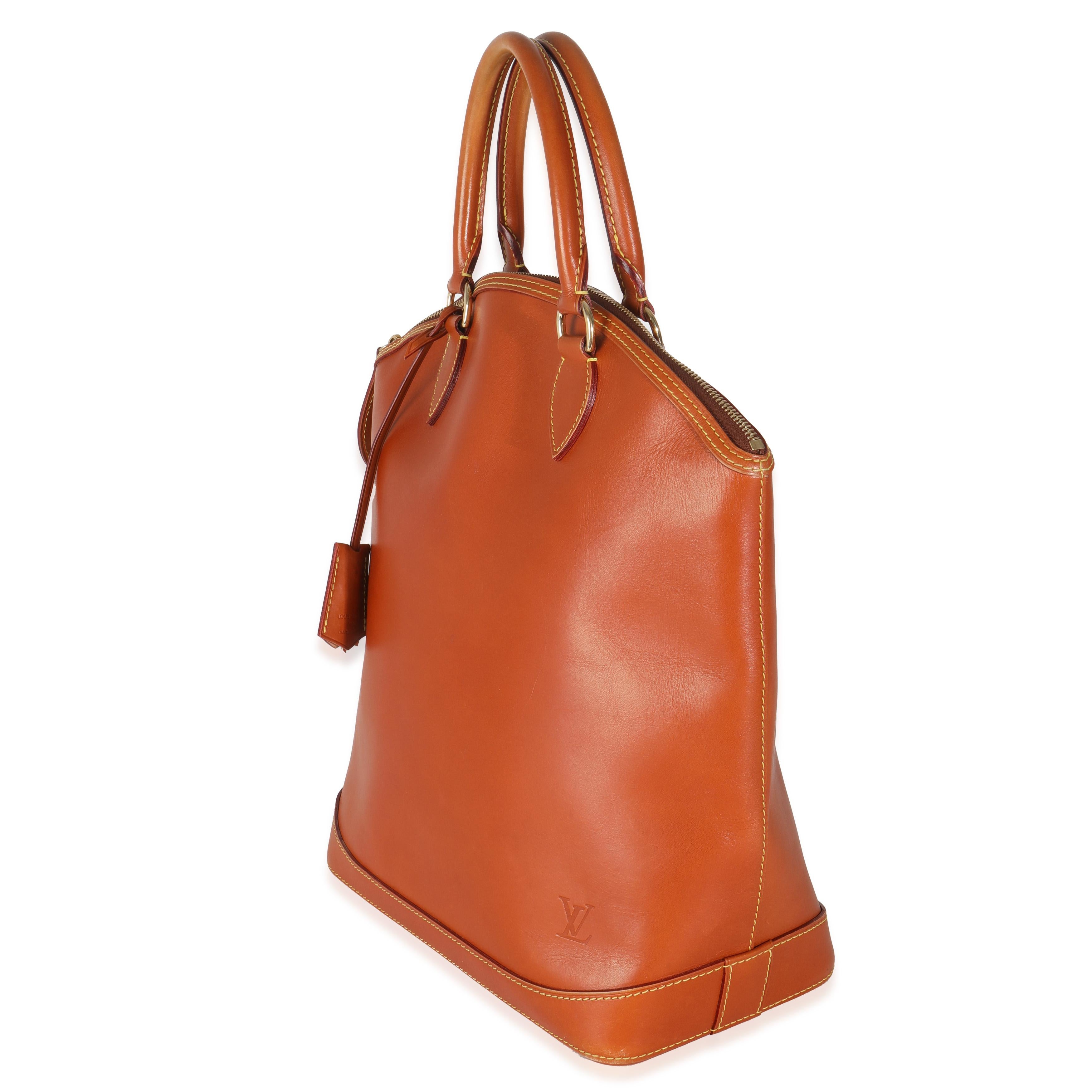 Louis Vuitton Caramel Calfskin Nomade Vertical Lockit In Excellent Condition In New York, NY