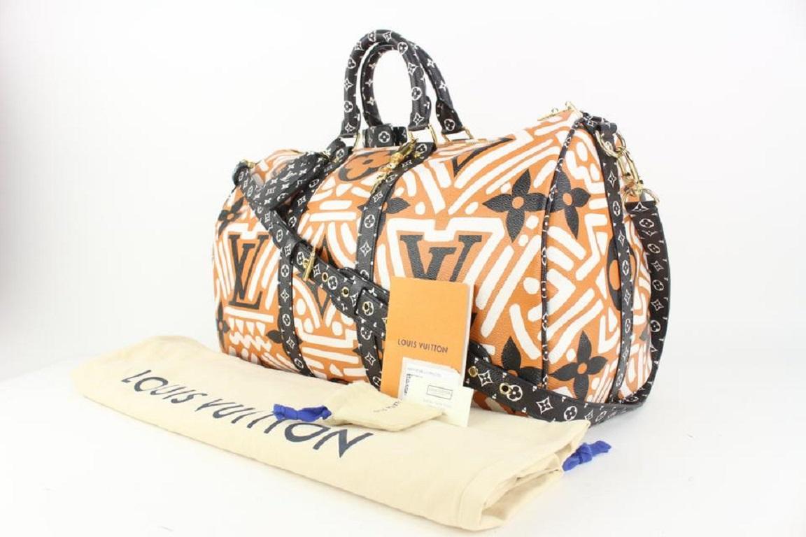 Louis Vuitton Caramel Crafty Keepall Bandouliere 45 Duffle Bag 98lv63

