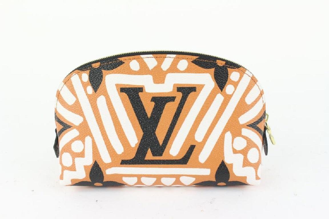 Women's Louis Vuitton Caramel Monogram Crafty Cosmetic Pouch 99lv79