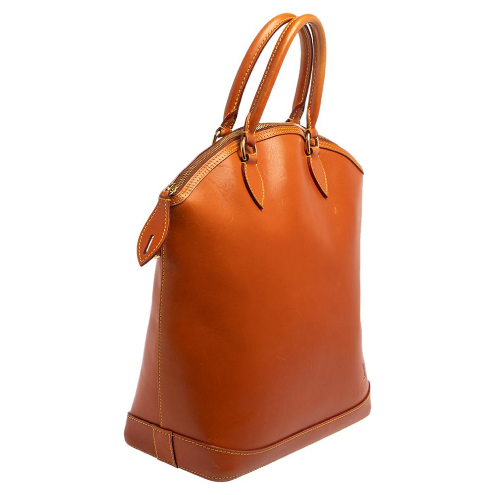 Brown Louis Vuitton Caramel Nomade Leather Vertical Lockit Bag