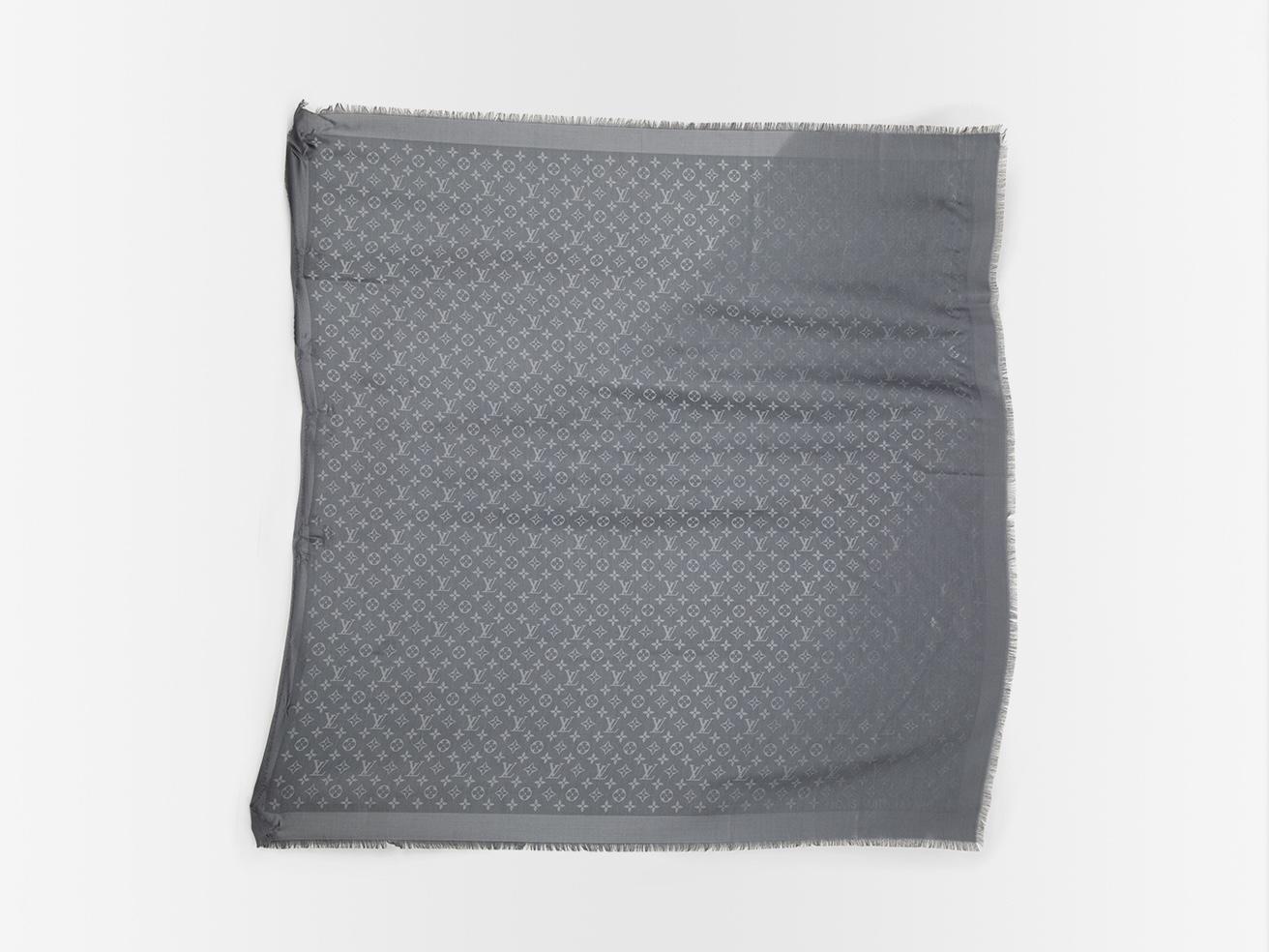 Black Louis Vuitton Carbone Monogram Classic Shawl