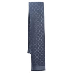 Louis Vuitton Carbone Silk & Wool Classique Monogram Shawl