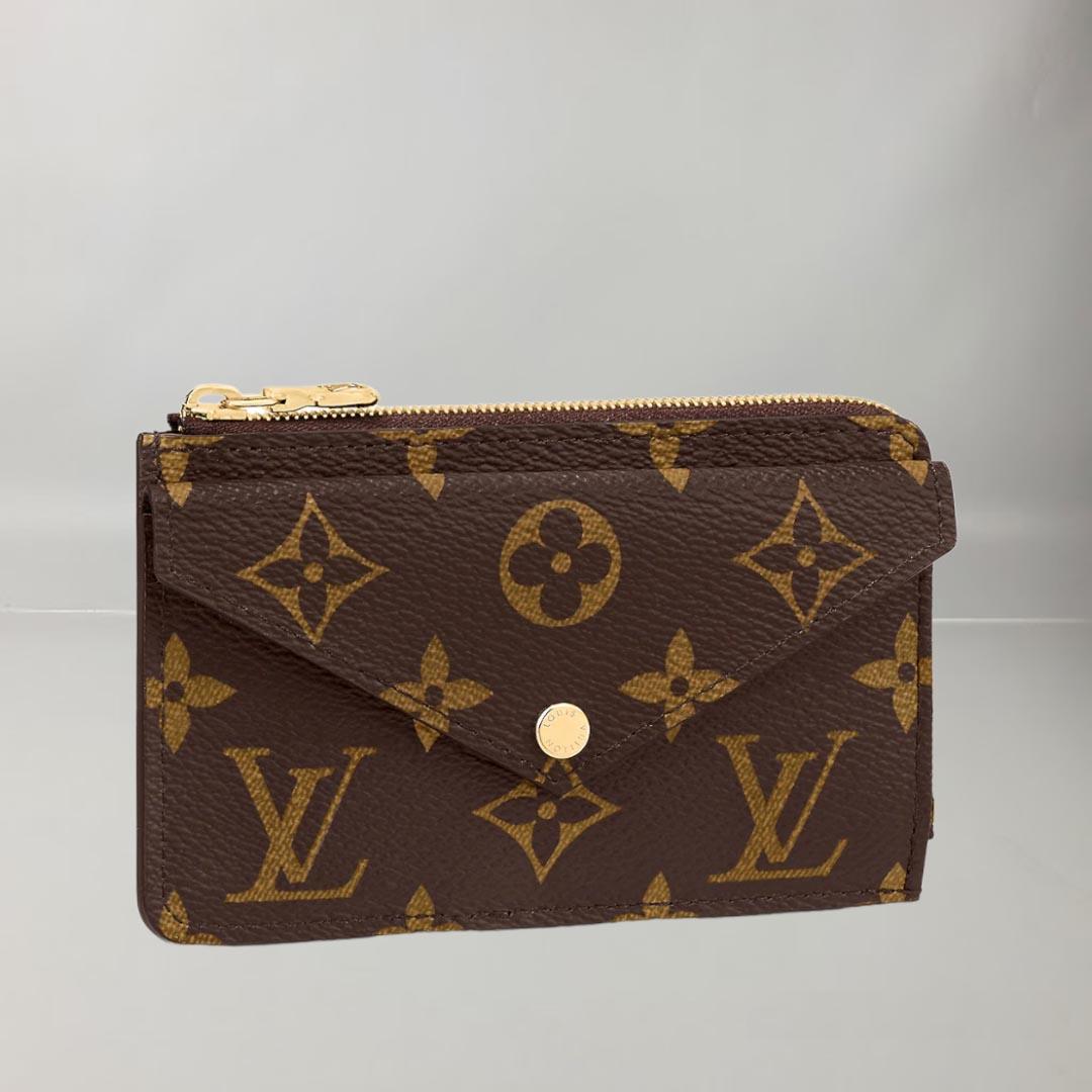 Louis Vuitton CARD HOLDER WITH ZIPPER Black Monogram coated canvas For Sale 6