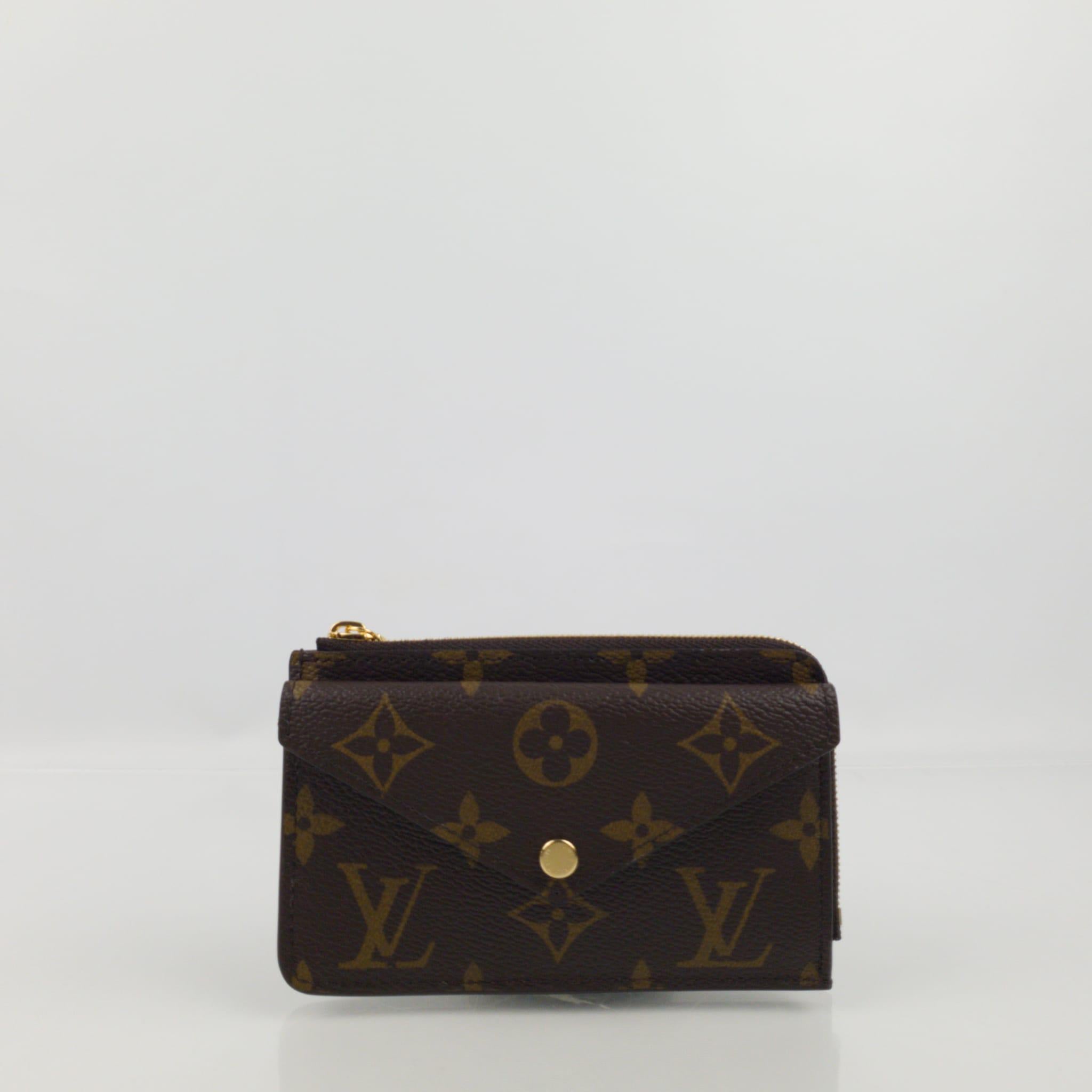 Louis Vuitton CARD HOLDER WITH ZIPPER Black Monogram coated canvas For Sale 7