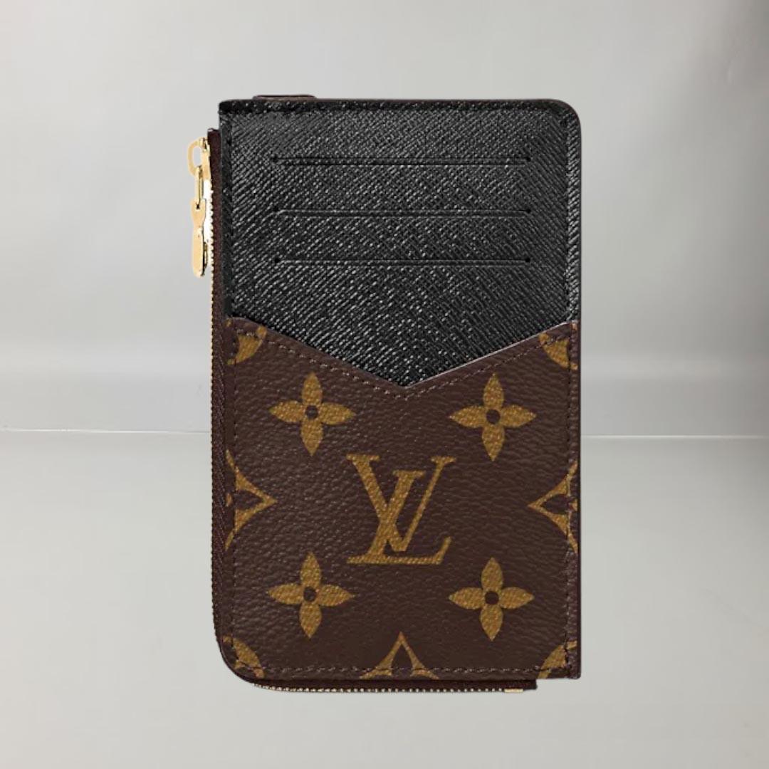 Louis Vuitton CARD HOLDER WITH ZIPPER Black Monogram coated canvas For Sale 1