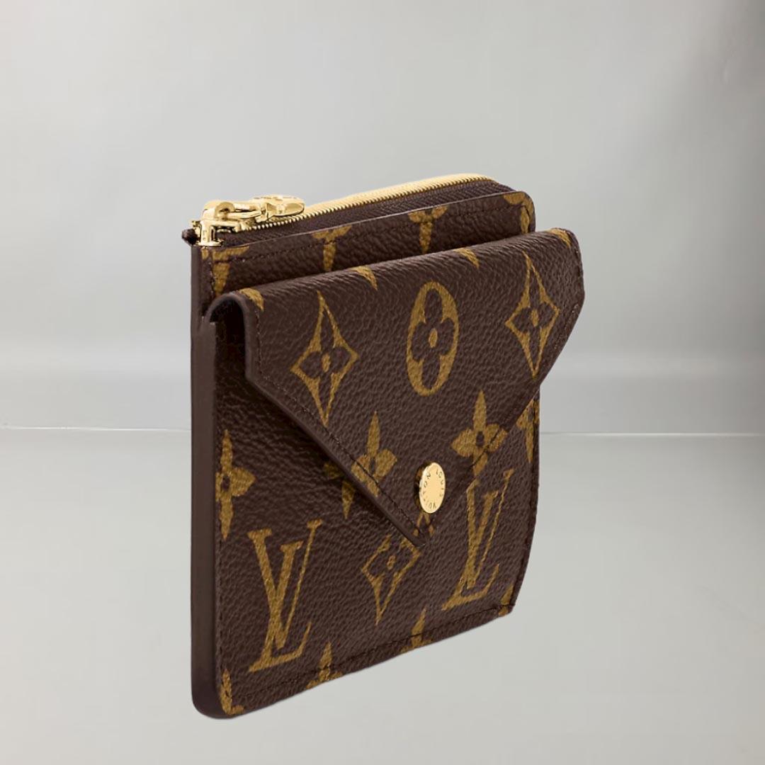 Louis Vuitton CARD HOLDER WITH ZIPPER Black Monogram coated canvas For Sale 5
