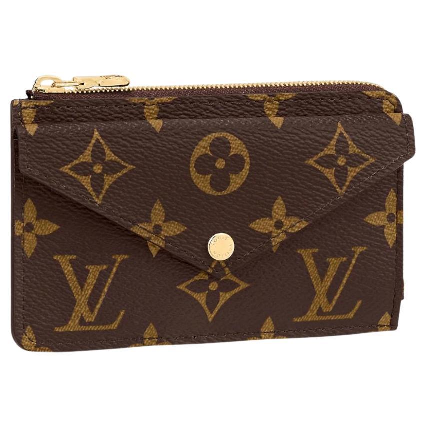 Louis Vuitton CARD HOLDER WITH ZIPPER Black Monogram coated canvas For Sale
