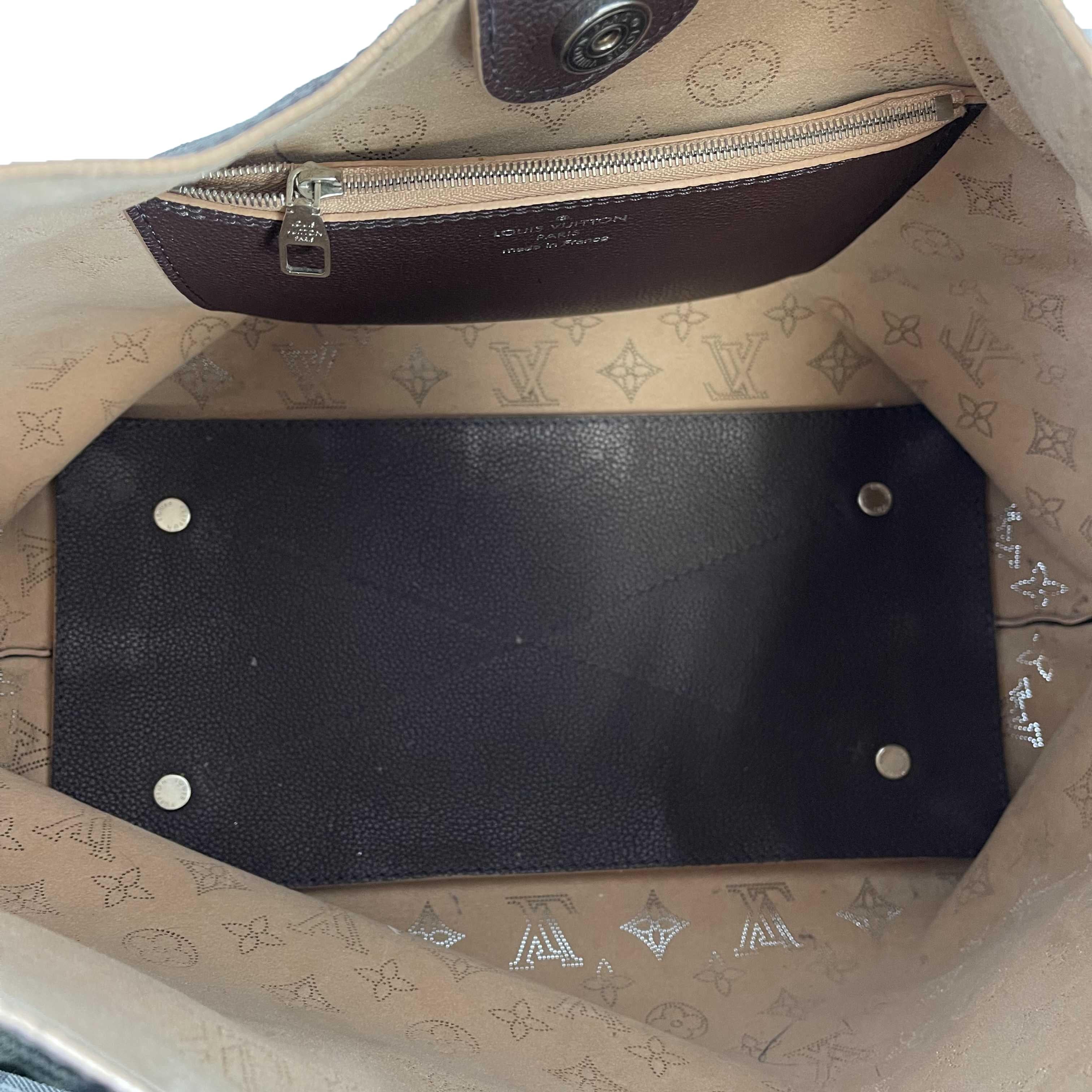 Louis Vuitton - Carmel Hobo Mahina Leather Brown Monogram Shoulder Bag w/ Charm 7