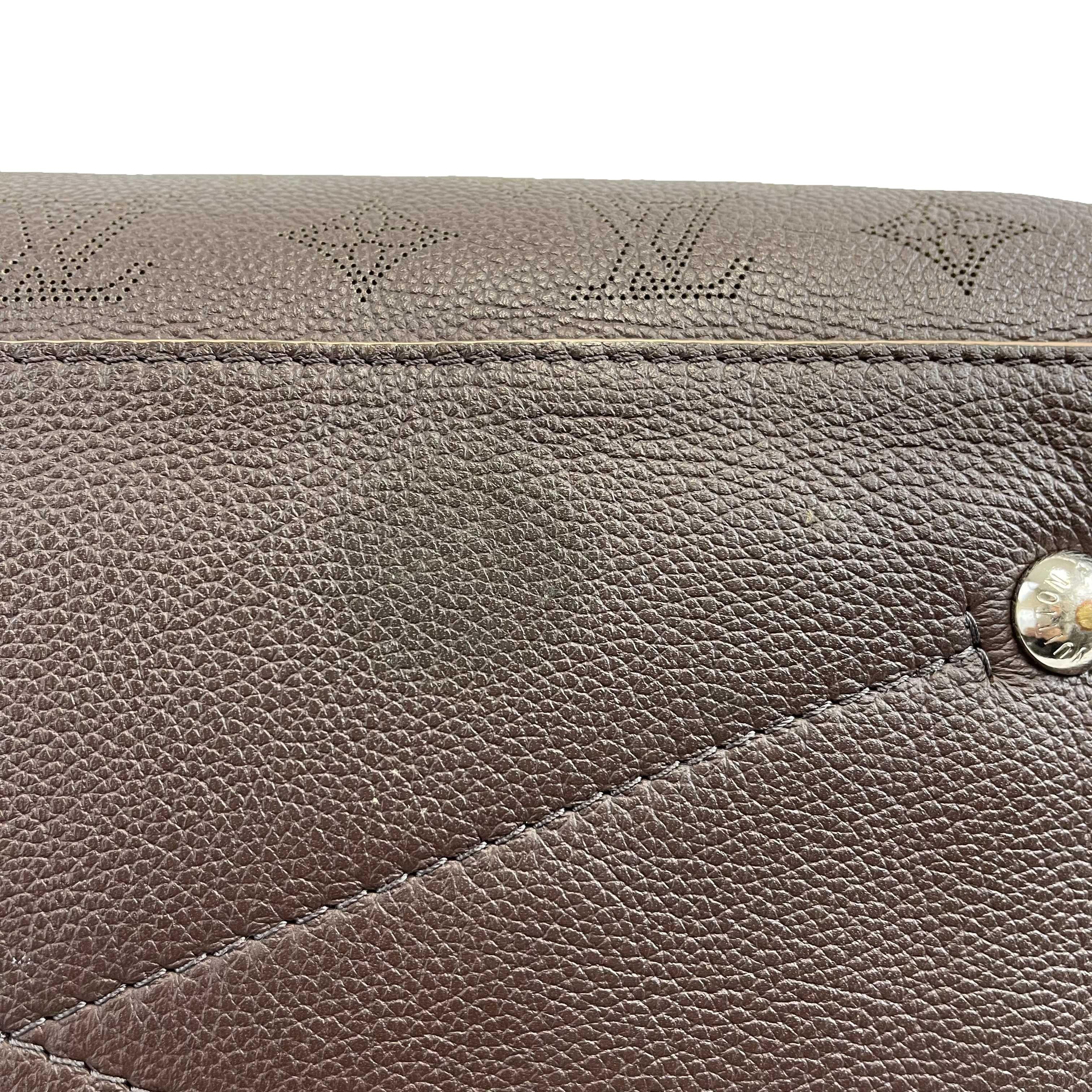 Louis Vuitton - Carmel Hobo Mahina Leather Brown Monogram Shoulder Bag w/ Charm 11