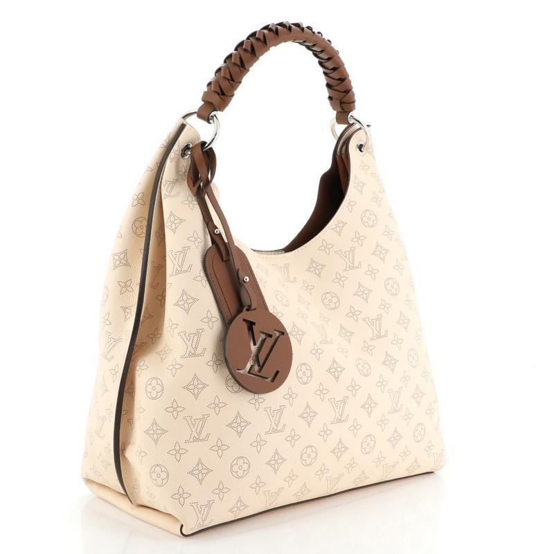 Louis Vuitton Carmel Hobo Mahina-Leder aus Mahina-Leder (Weiß)