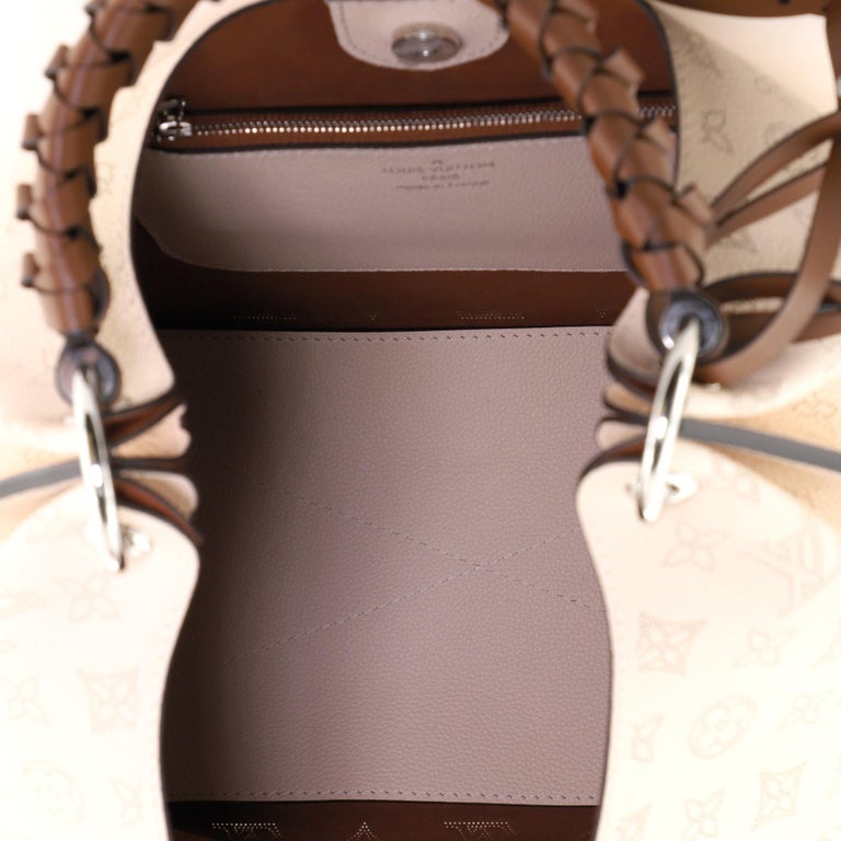 Louis Vuitton Carmel Mahina Hobo Bag Cream in Calfskin Leather with  Silver-tone - US