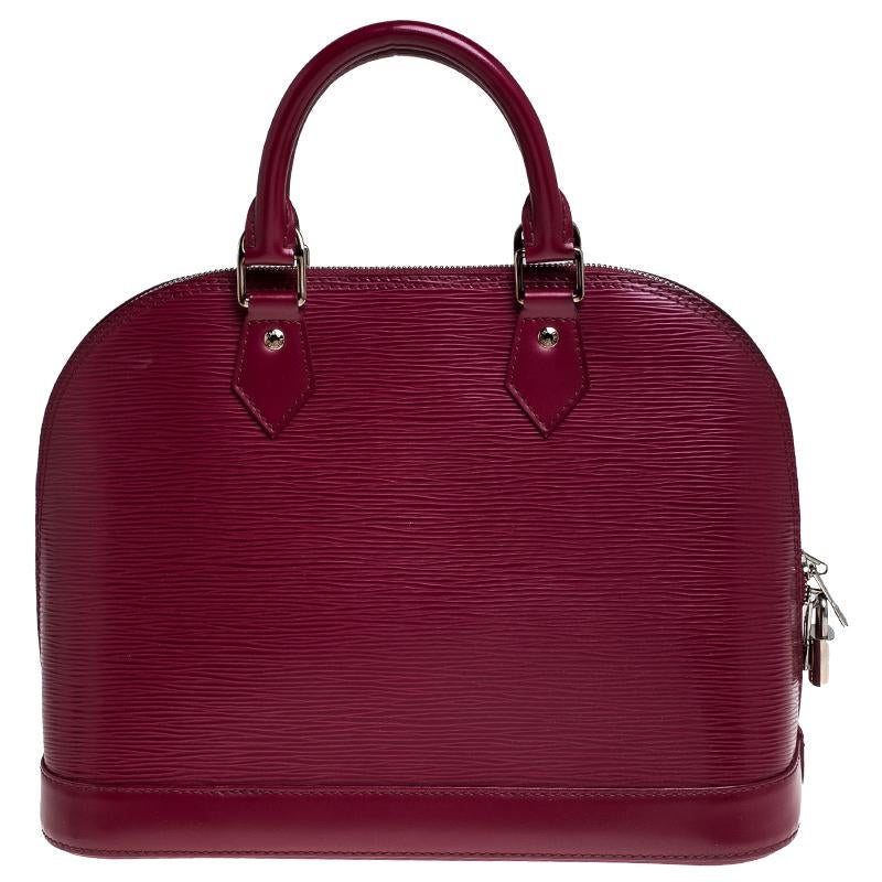 Louis Vuitton Carmine Epi Leather Alma PM Bag In Good Condition In Dubai, Al Qouz 2