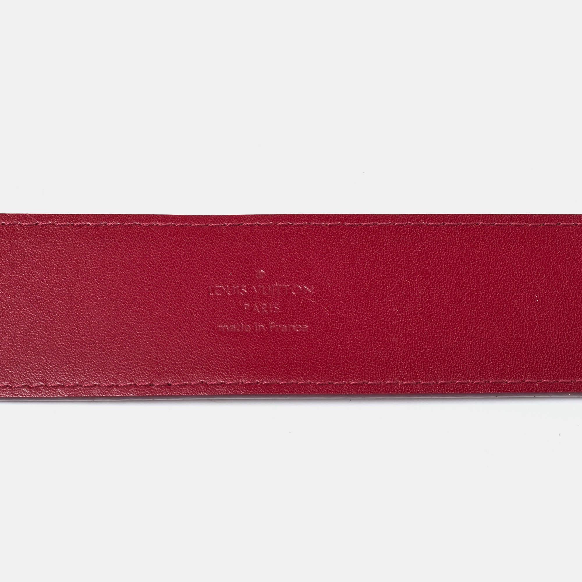 Women's Louis Vuitton Carmine Epi Leather LV Initiales Waist Belt 85CM