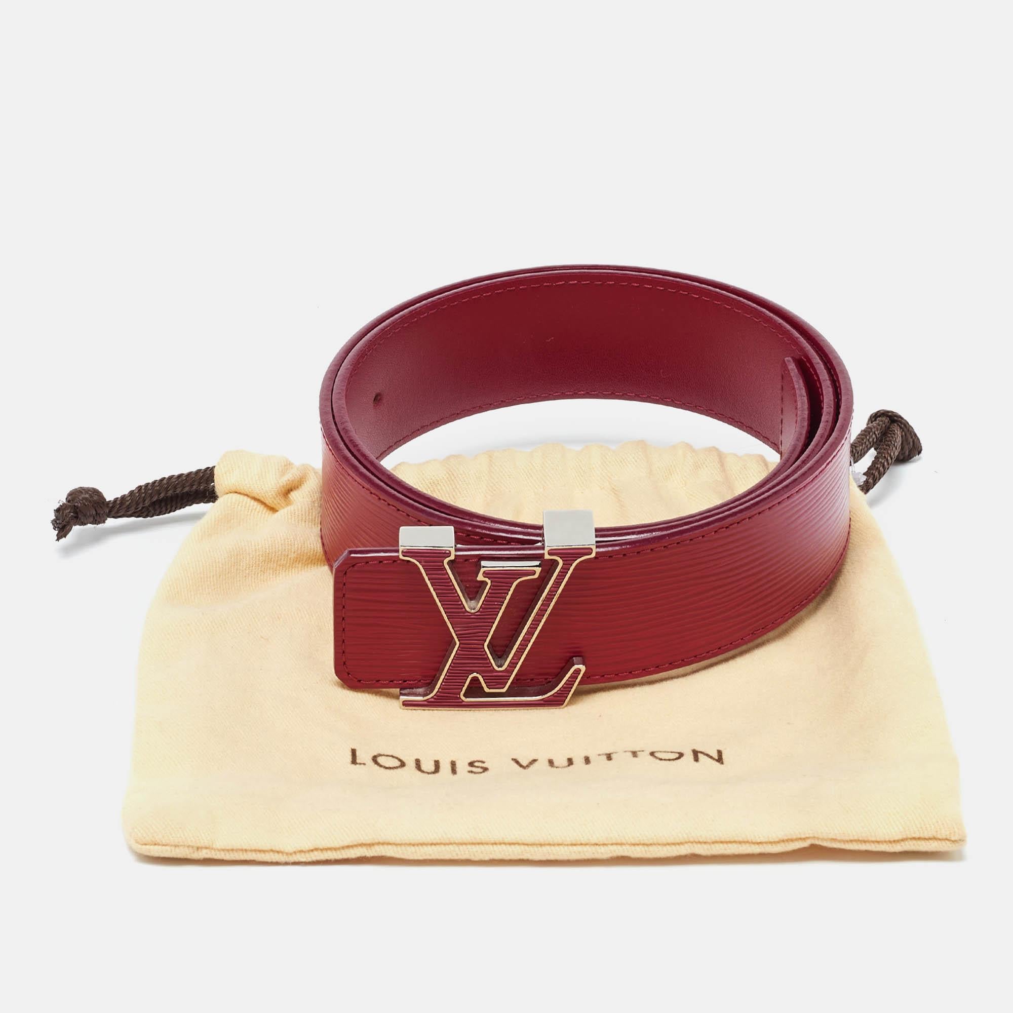 Louis Vuitton Carmine Epi Leather LV Initiales Waist Belt 85CM 1