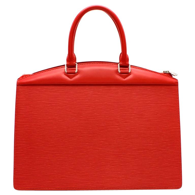 Louis Vuitton Carmine Red Riviera Epi Leather Handbag For Sale