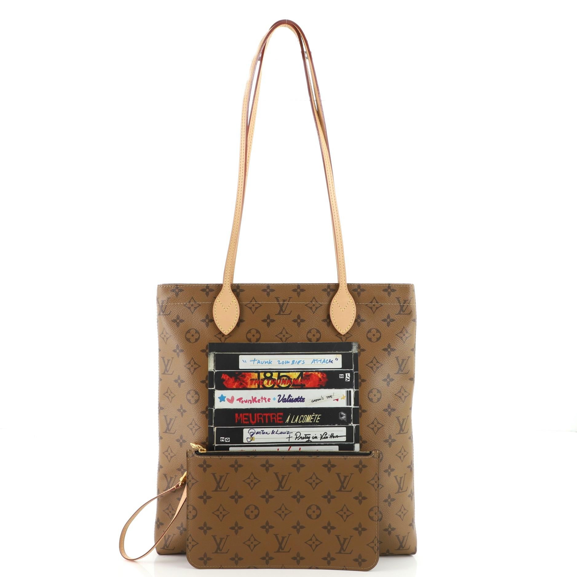 Brown Louis Vuitton Carry It Tote Limited Edition Video Tape Reverse Monogram Canvas