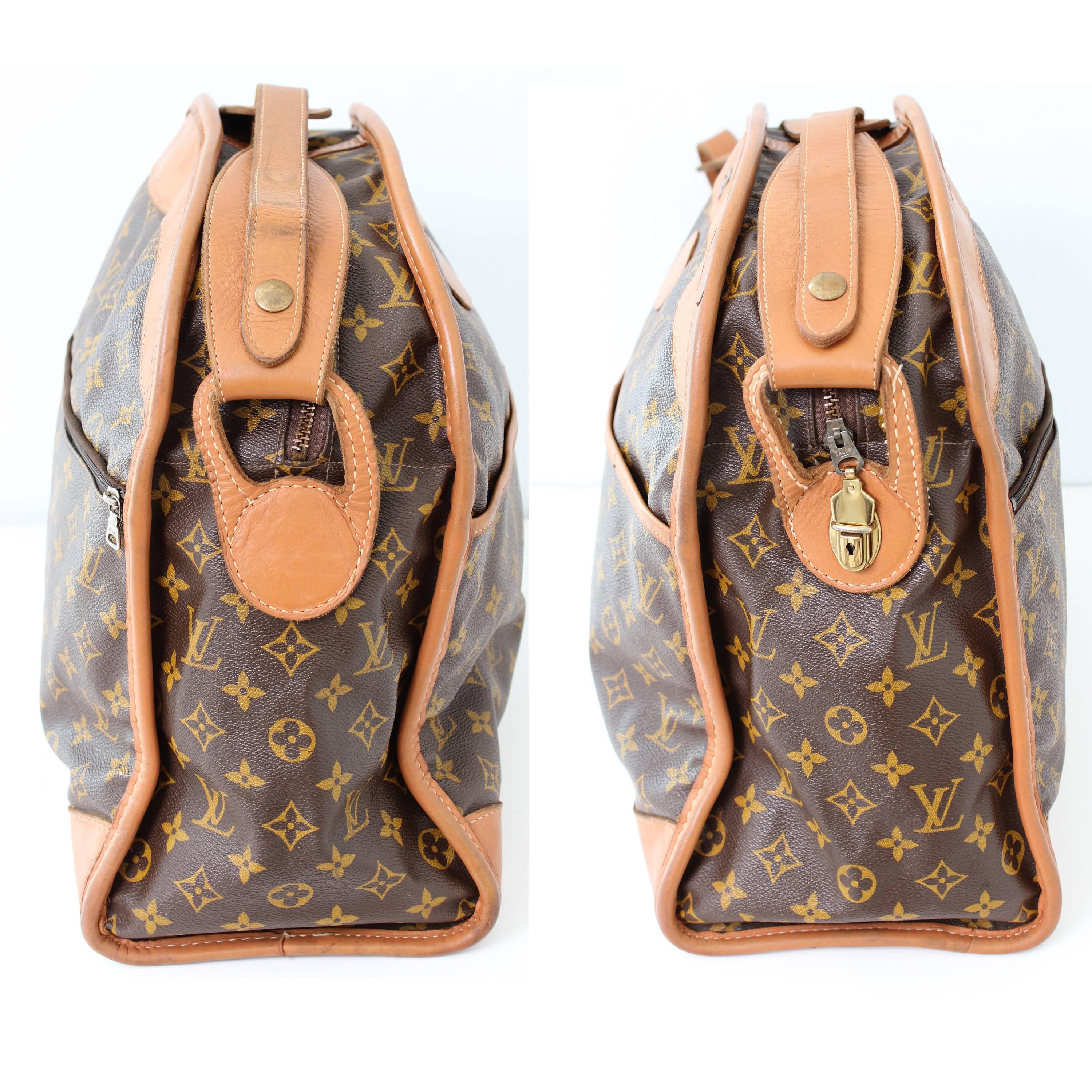 Louis Vuitton Carry On Bag Luggage Tote Monogram Canvas French Co. Saks 70s In Fair Condition In Port Saint Lucie, FL