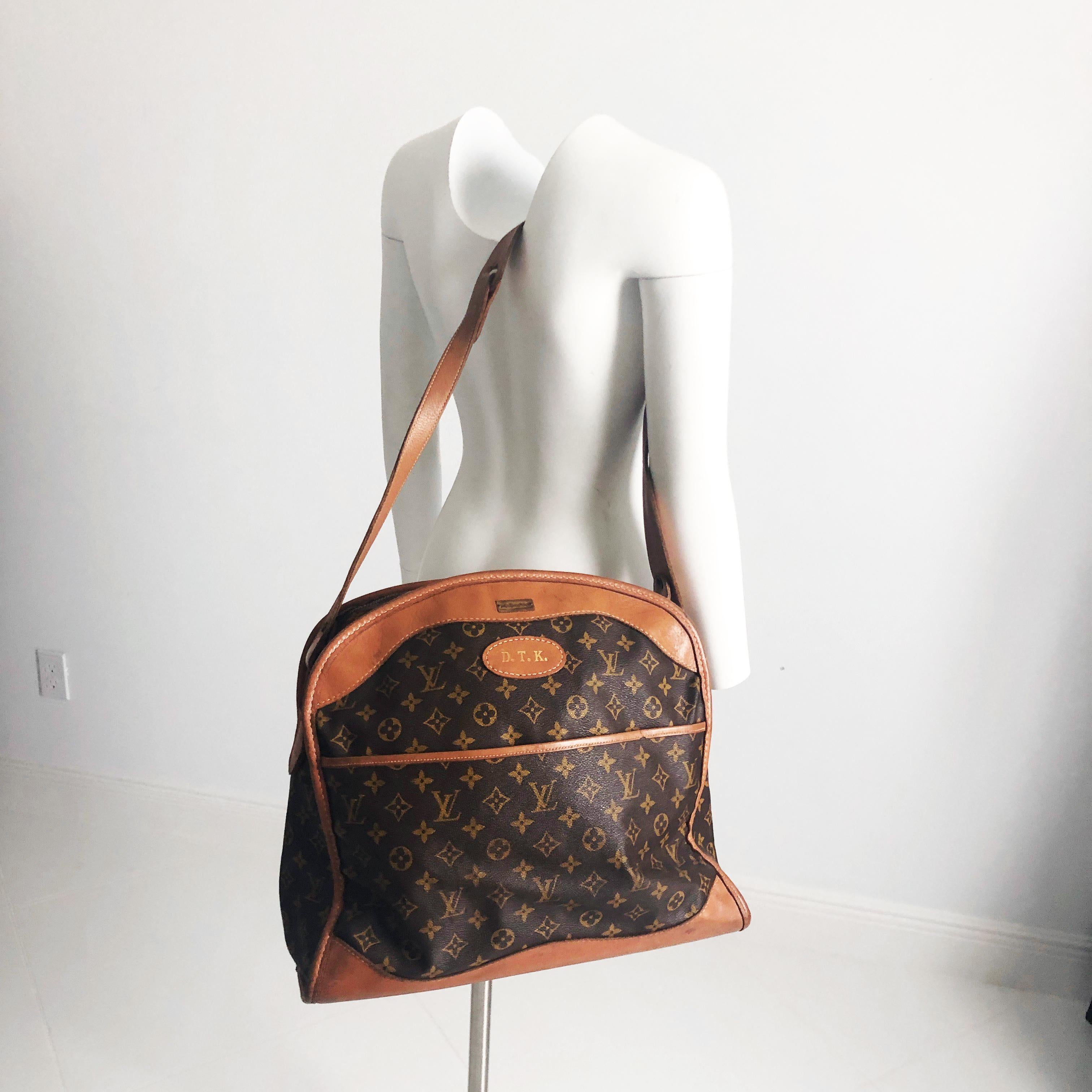 Brown Louis Vuitton Carry On Bag Luggage Tote Monogram Canvas French Co. Saks 70s