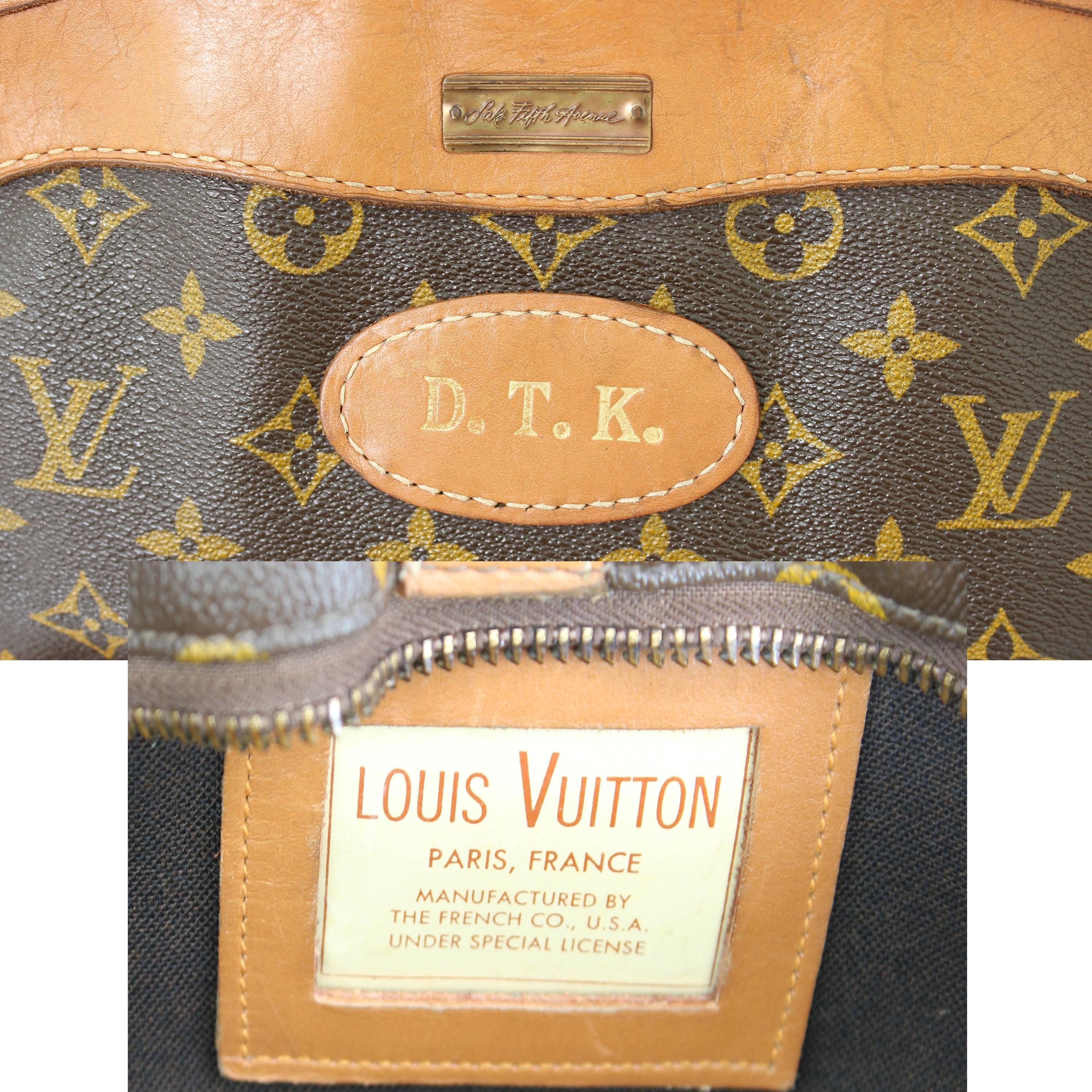 Louis Vuitton Carry On Bag Luggage Tote Monogram Canvas French Co. Saks 70s 5