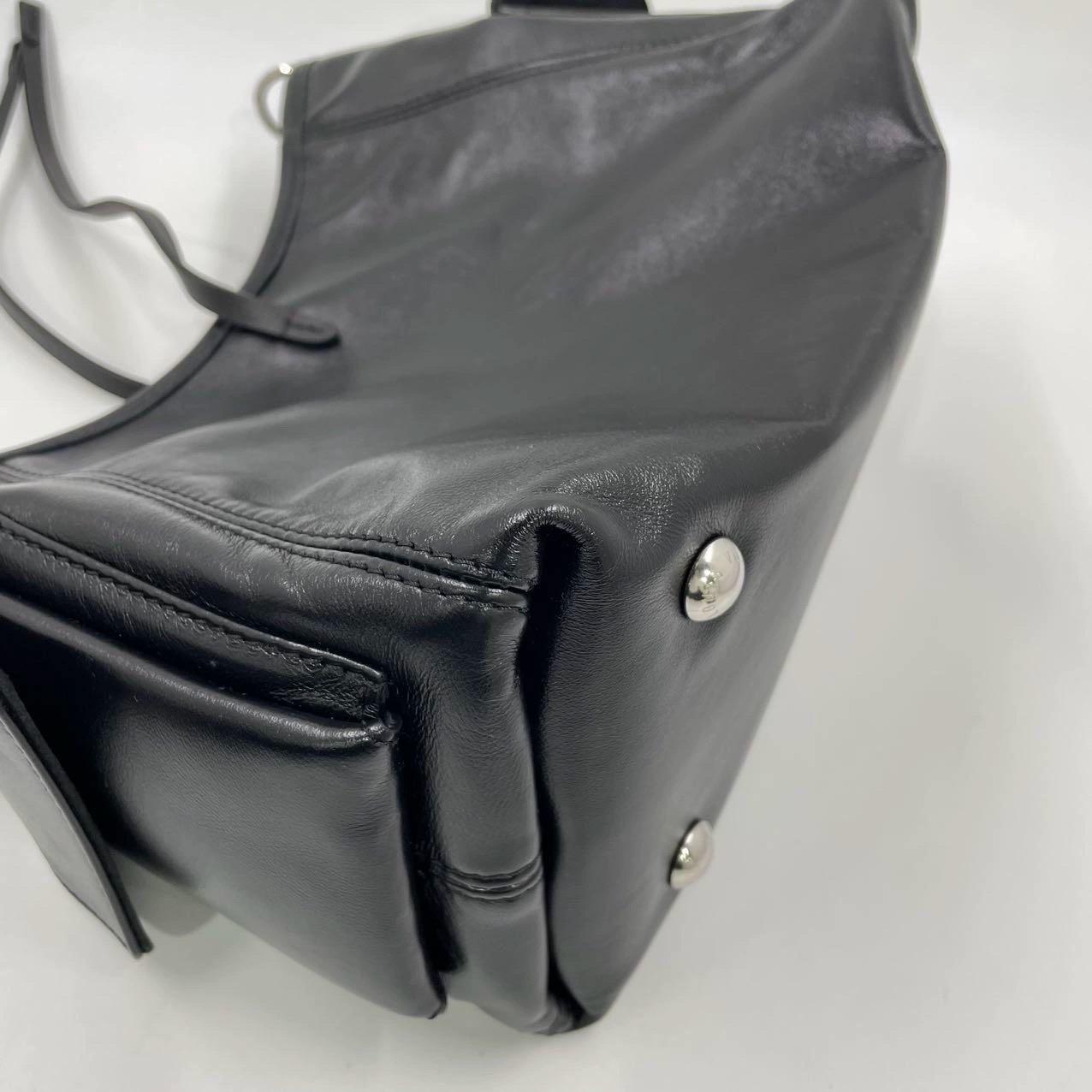 Louis Vuitton CarryAll Cargo Vibe PM Small Lambskin Leather So Black Shoulder Ba 7