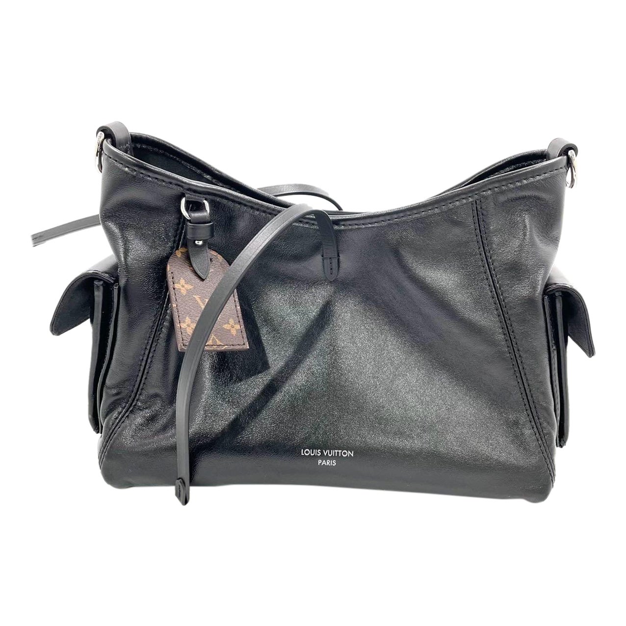 Louis Vuitton CarryAll Cargo Vibe PM Small Lambskin Leather So Black Shoulder Ba