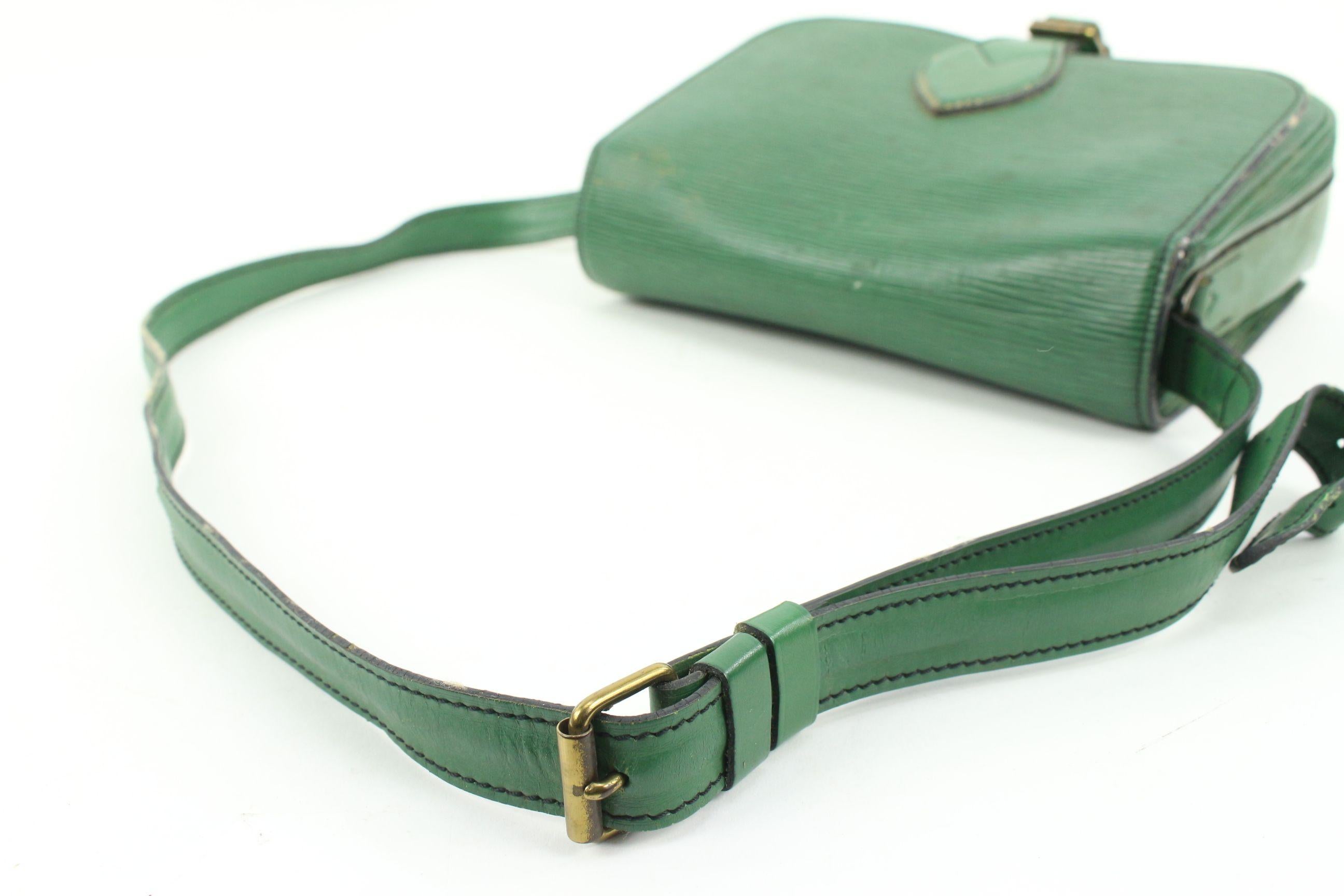 Gray Louis Vuitton Cartouchiere 872776 Green Epi Leather Cross Body Bag
