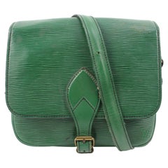 Vintage Louis Vuitton Cartouchiere 872776 Green Epi Leather Cross Body Bag