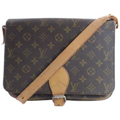 Used Louis Vuitton Cartouchiere Gm 23lr0426 Brown Coated Canvas Cross Body Bag