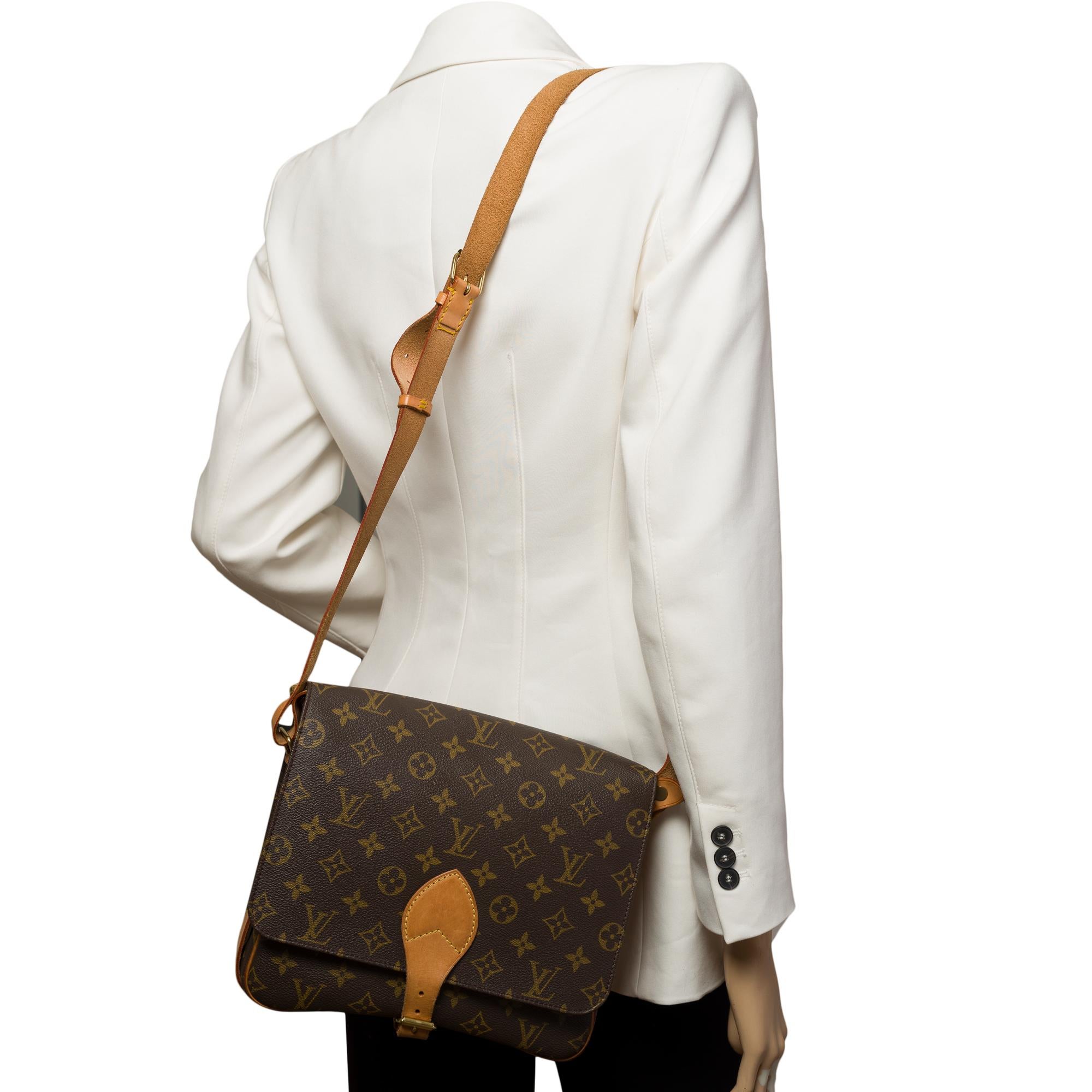 Louis Vuitton Cartouchière GM shoulder bag in brown canvas and brown leather  6