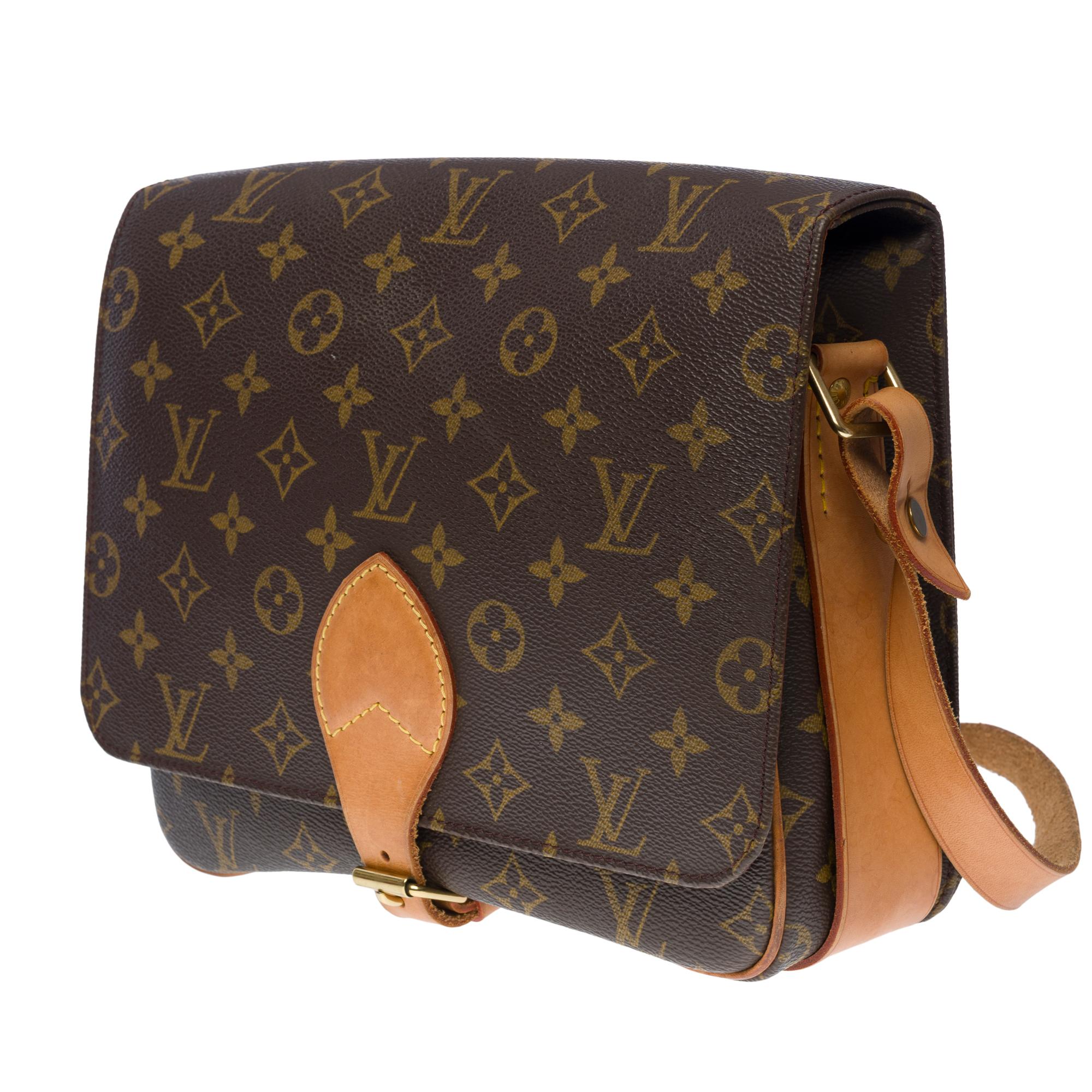 Louis Vuitton Cartouchière GM shoulder bag in brown canvas and brown leather  In Good Condition In Paris, IDF