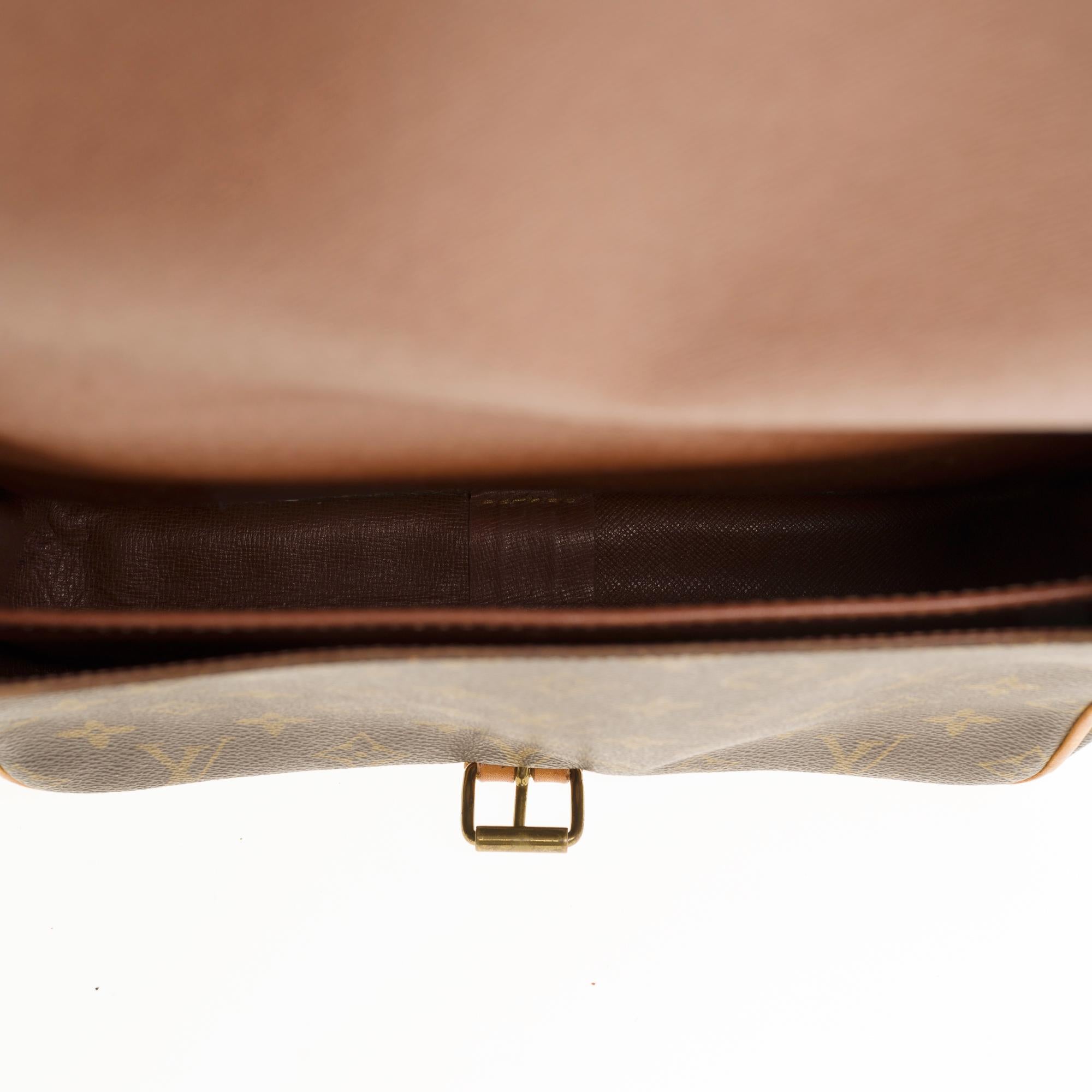 Louis Vuitton Cartouchière GM shoulder bag in brown canvas and brown leather In Good Condition In Paris, IDF