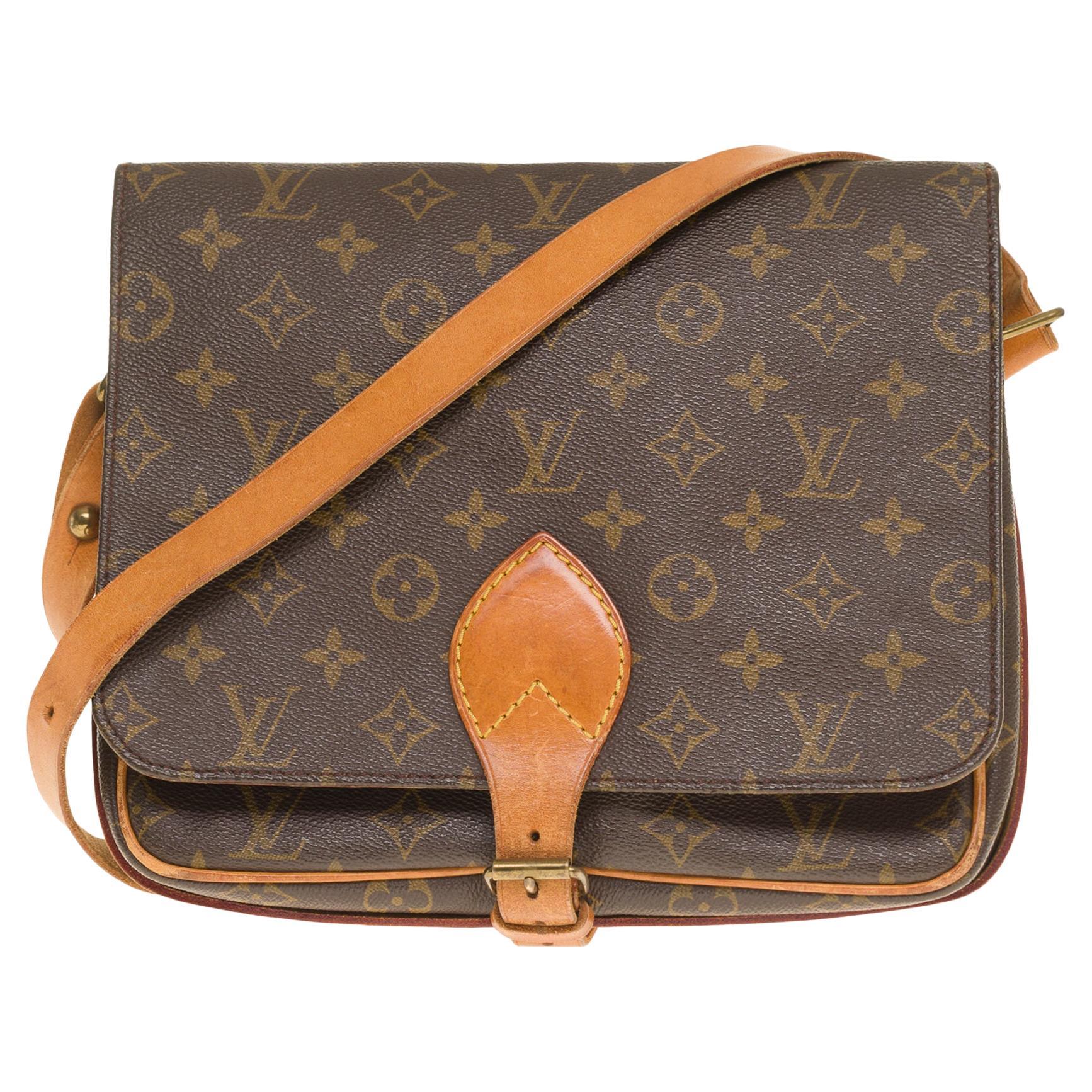 Louis Vuitton Cartouchière GM shoulder bag in brown canvas and brown leather 