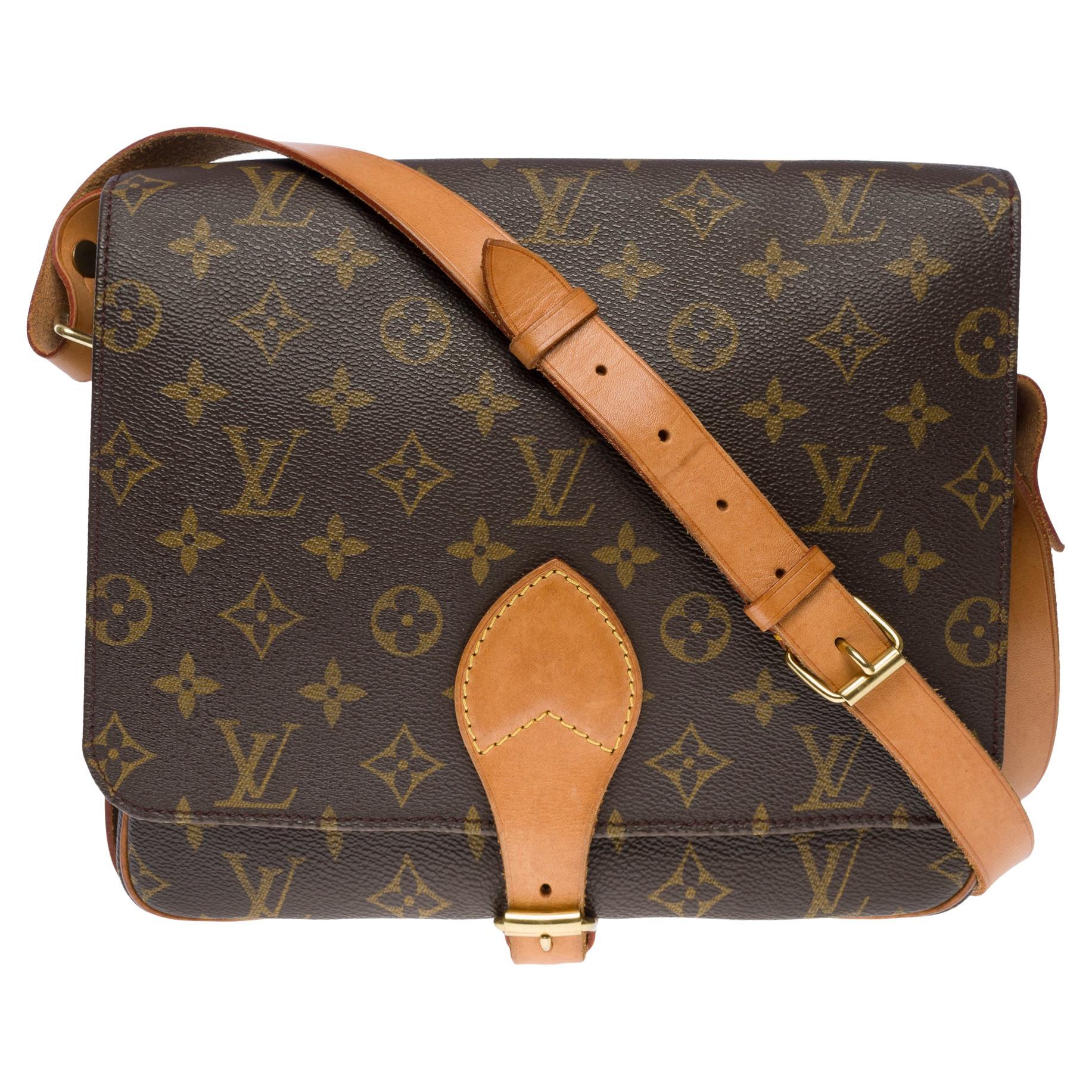 Louis Vuitton Cartouchière GM shoulder bag in brown canvas and brown  leather at 1stDibs