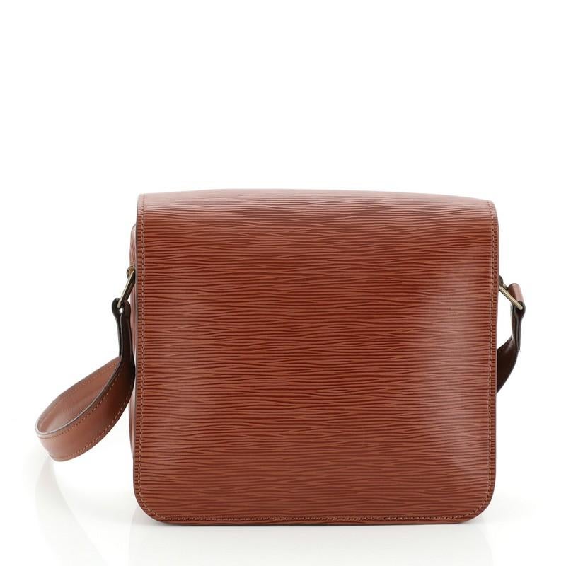 Brown Louis Vuitton Cartouchiere Handbag Epi Leather MM