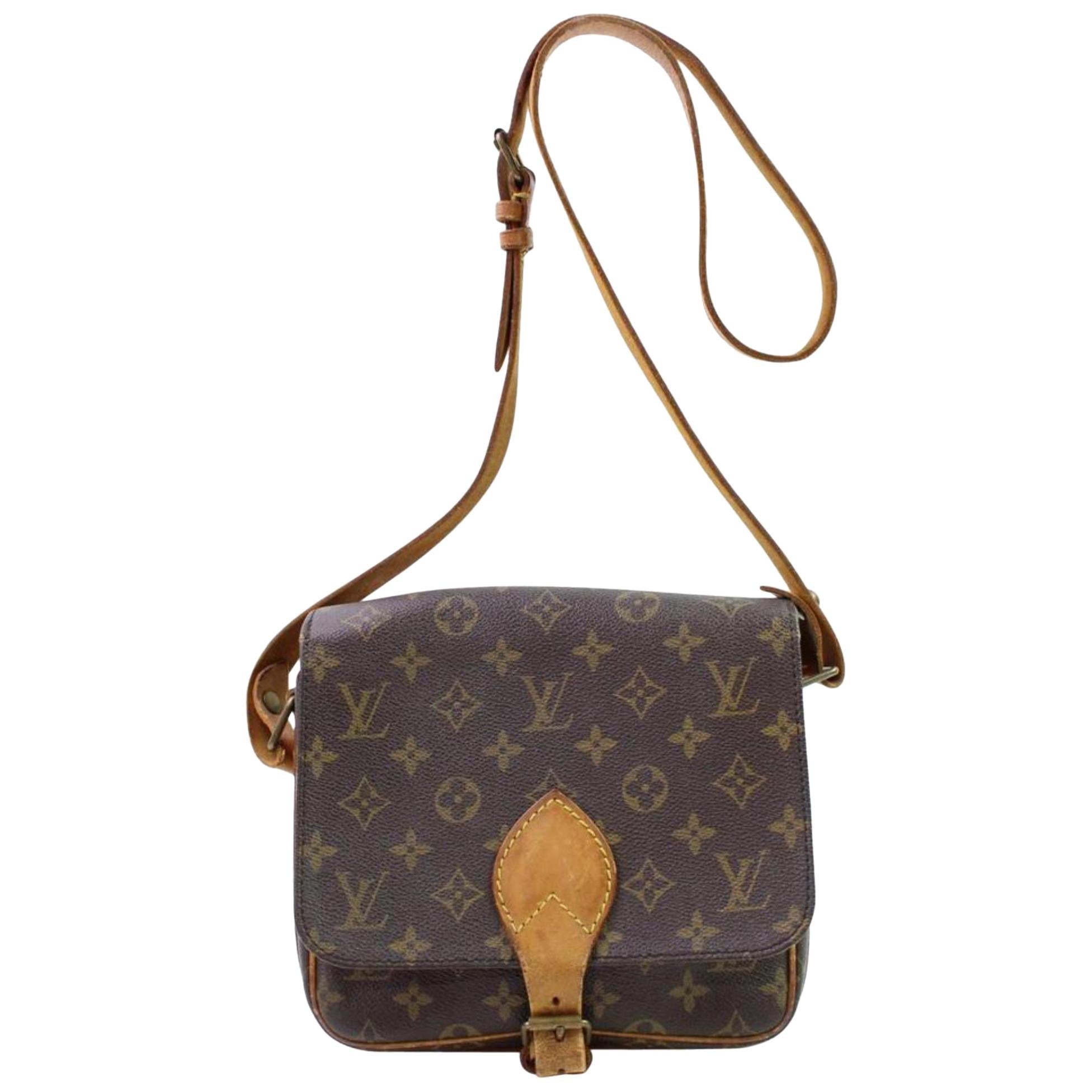 Louis Vuitton Cartouchiere Monogam Mm 866381 Brown Coated Canvas Cross Body Bag