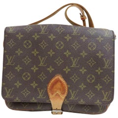 Louis Vuitton Cartouchiere Monogram Gm 870197 Brown Coated Canvas Cross Body Bag