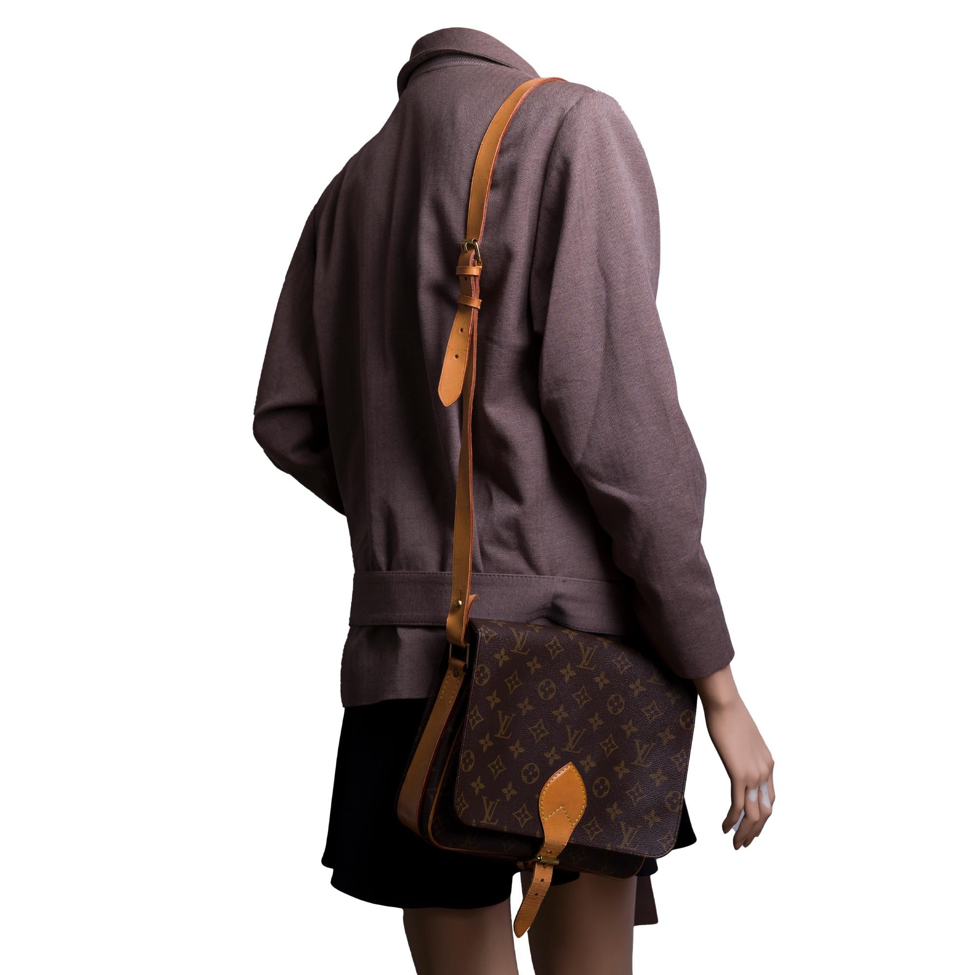Louis Vuitton Cartouchière shoulder bag in brown canvas and brown leather  6