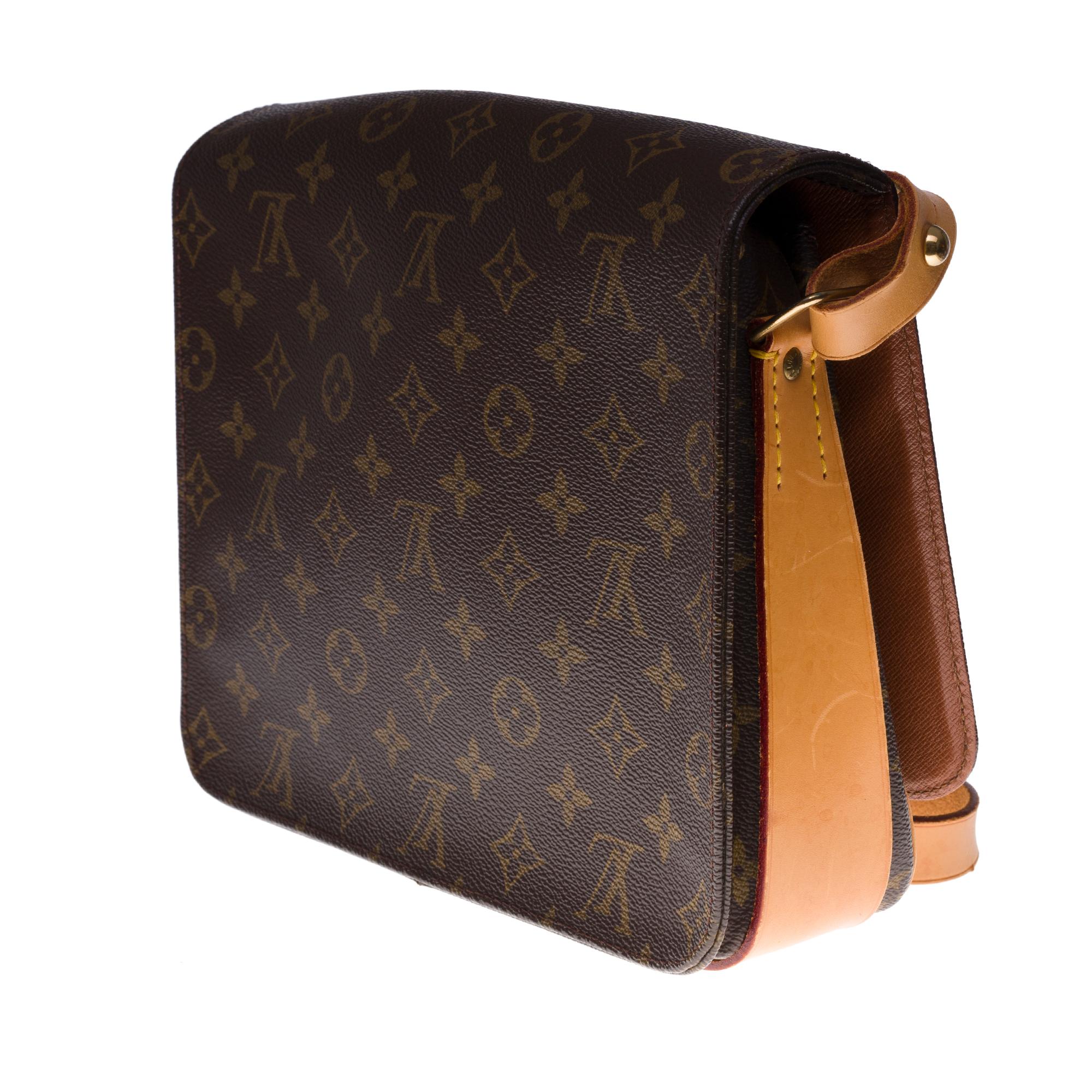 Louis Vuitton Cartouchière shoulder bag in brown canvas and brown leather  In Good Condition In Paris, IDF