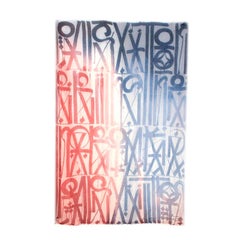 Louis Vuitton Cashmere Blend Pink & Blue Tone Ombre Design Shawl