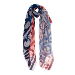 Louis Vuitton Schal aus einer Kaschmirmischung in Rosa & Blau mit Ombre-Design