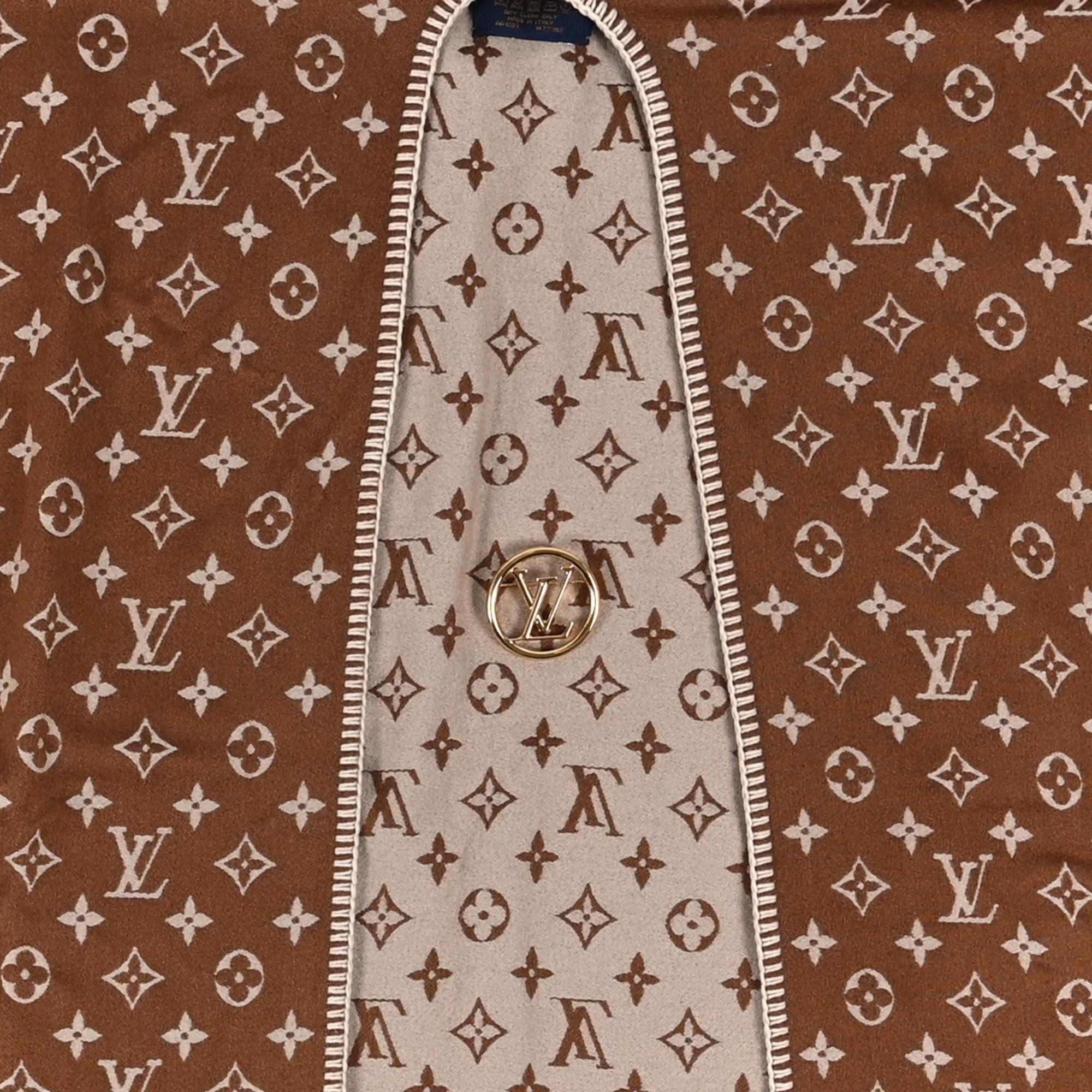 Louis Vuitton Cashmere Monogram Brown Embrace Poncho 1