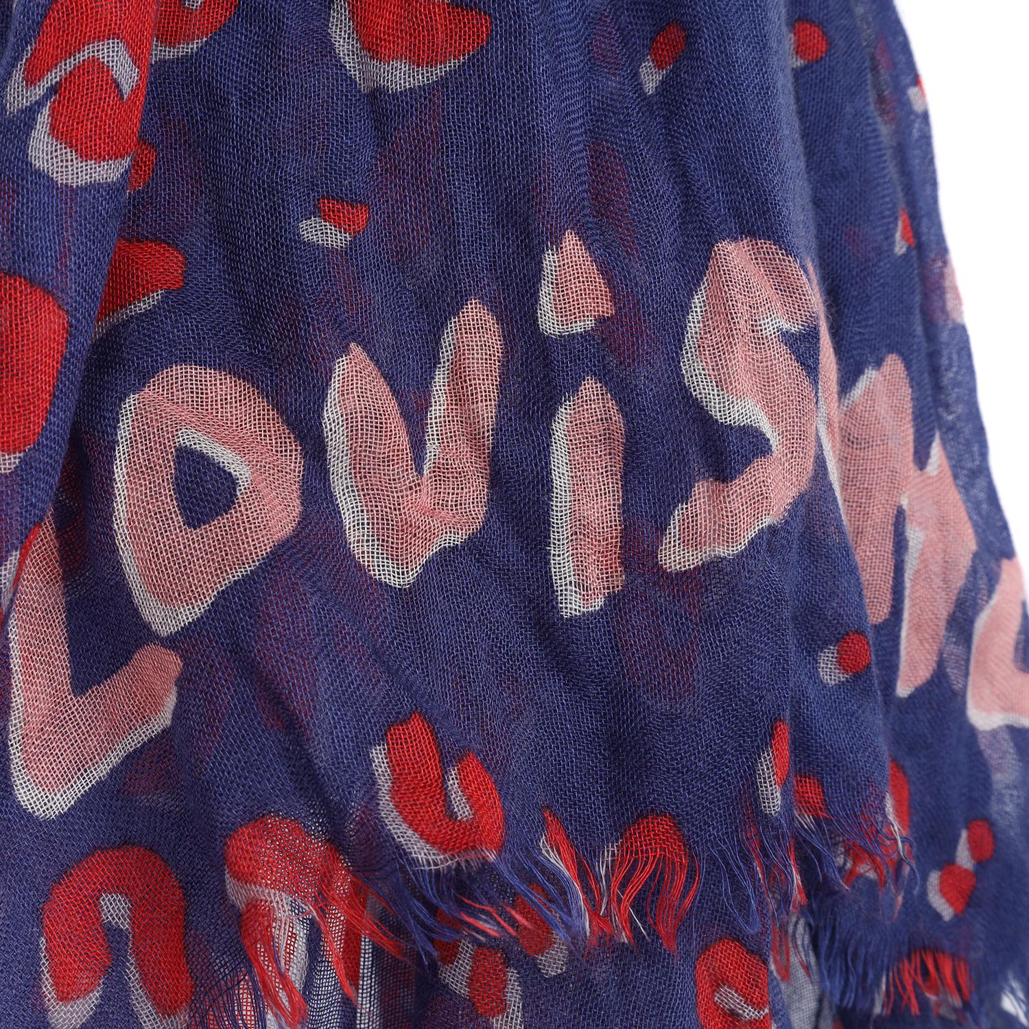 Louis Vuitton Sprouse léopard confettis en cachemire bleu en vente 1