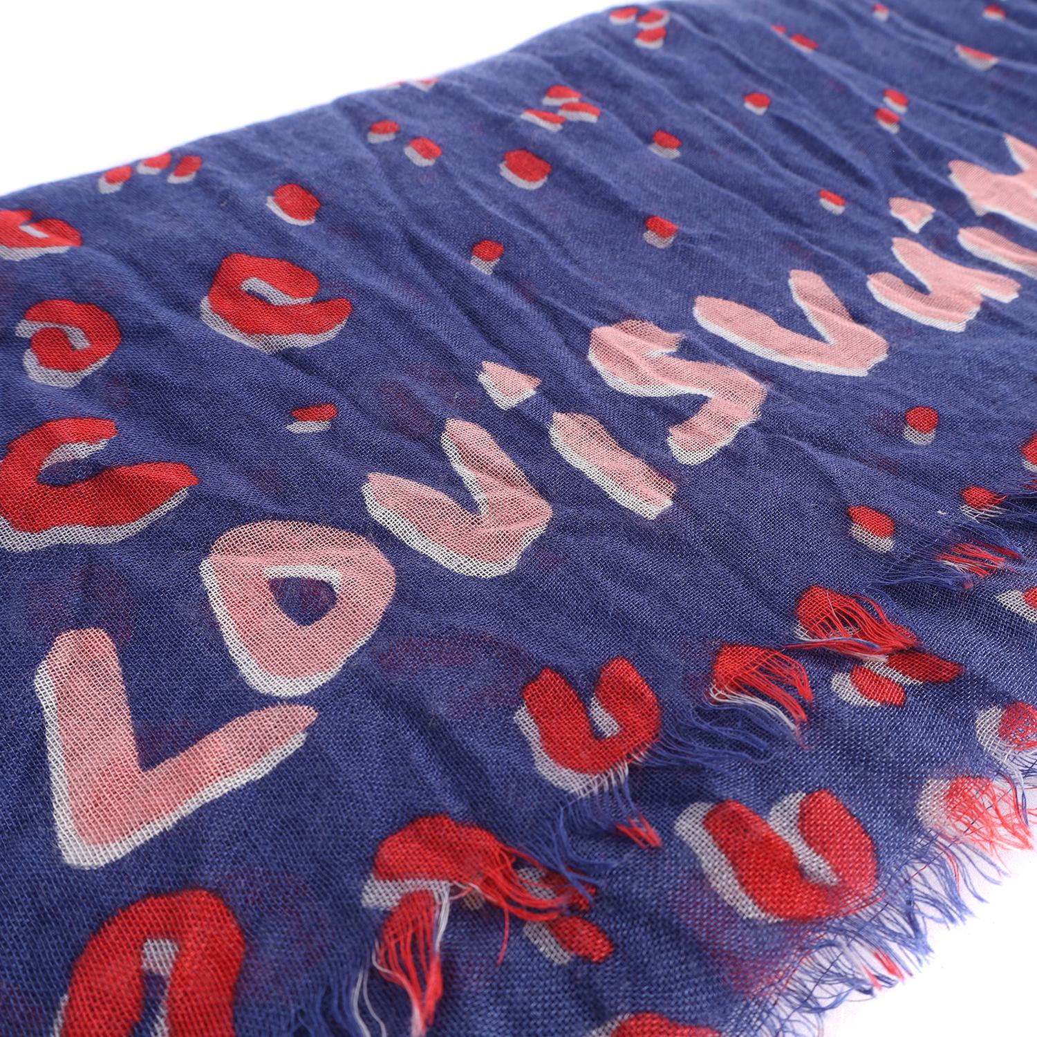 Louis Vuitton Sprouse léopard confettis en cachemire bleu en vente 3
