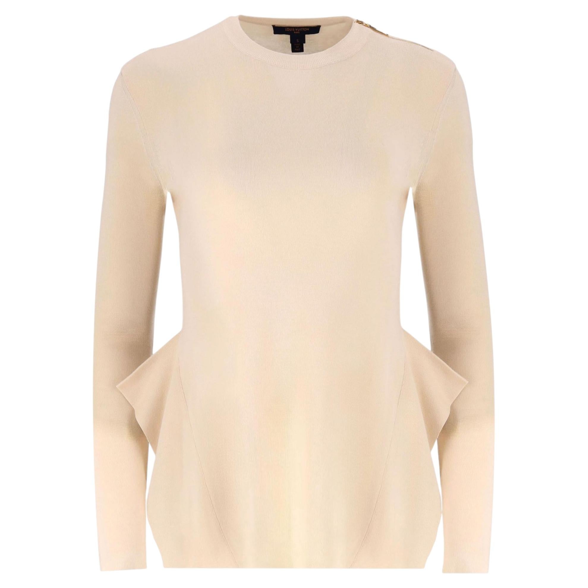 Louis Vuitton Cashmere Zip Shoulder Knitted Jumper For Sale