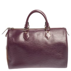 Used Louis Vuitton Cassis Epi Leather Speedy 30 Bag