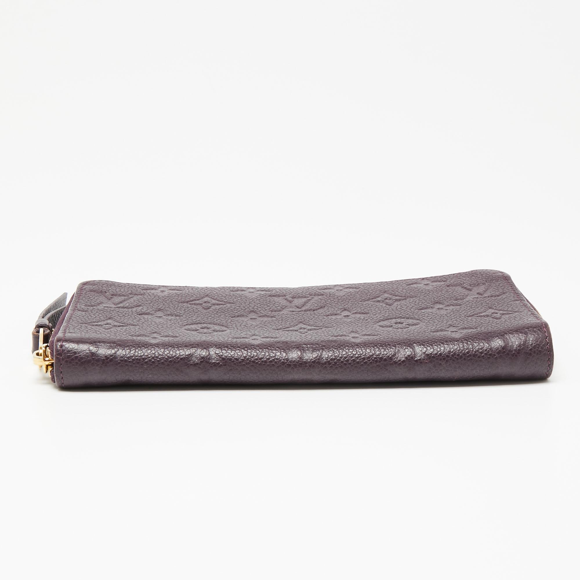 Black Louis Vuitton Cassis Monogram Empreinte Leather Zippy Wallet