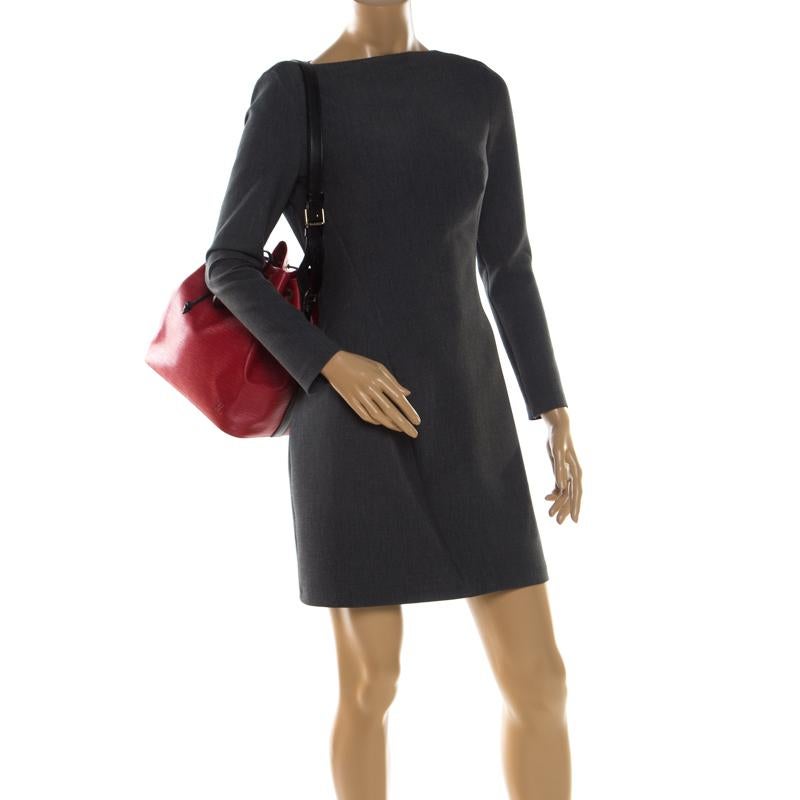 Brown Louis Vuitton Castilian Red Epi Leather Neonoe Bag