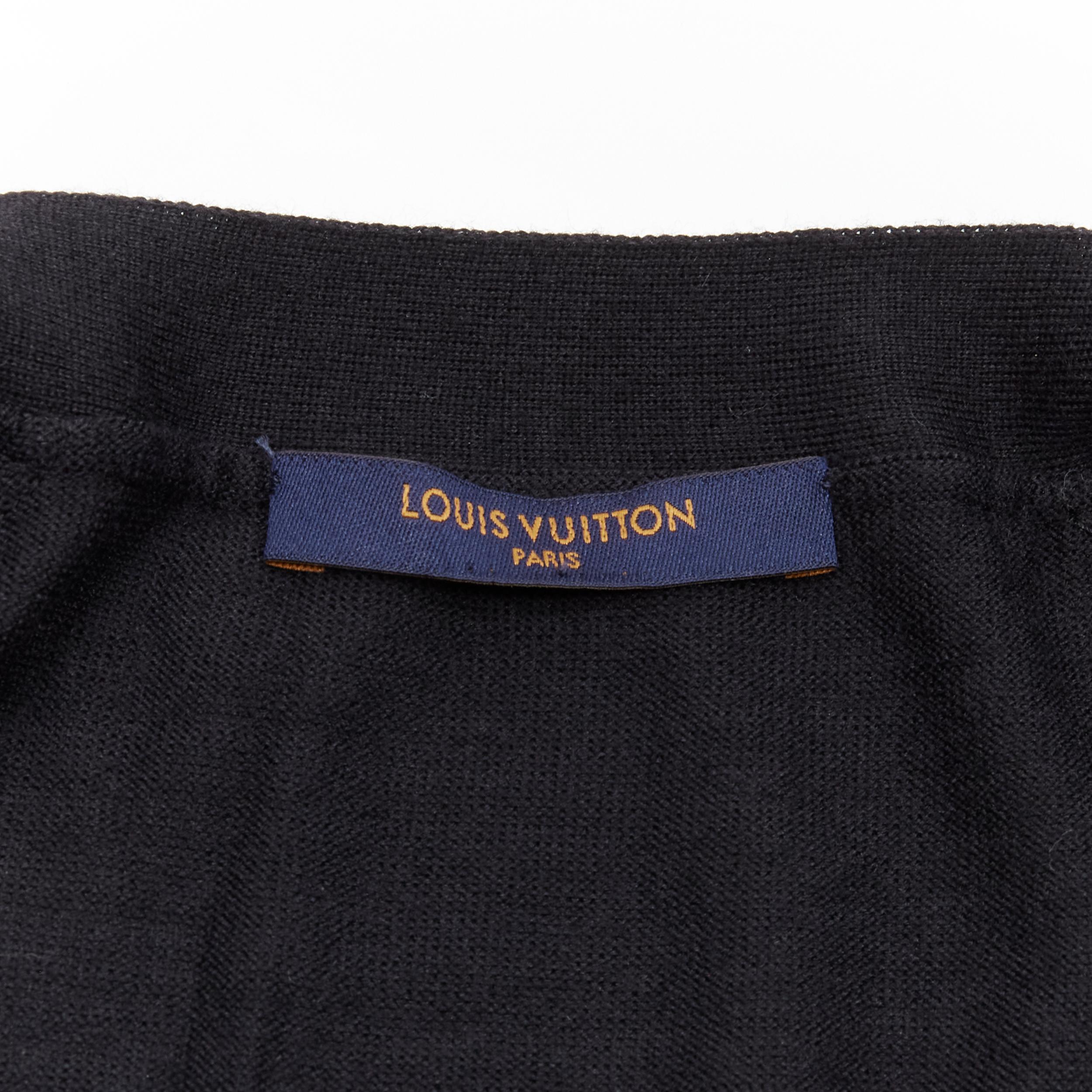 LOUIS VUITTON Catogram Grace Coddington black silk monogram cardigan sweater S 3
