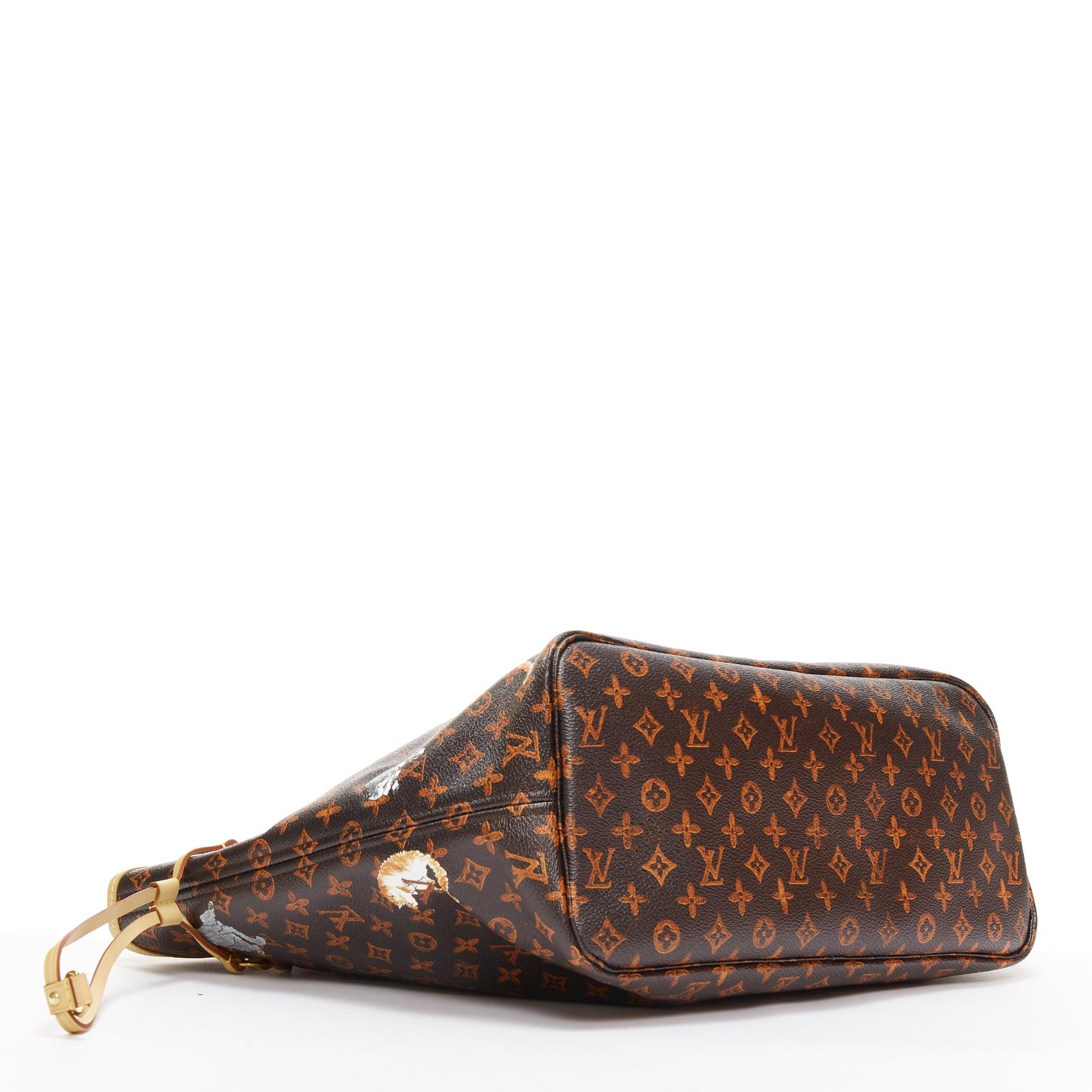 Women's LOUIS VUITTON Catogram Grace Coddington Neverfull MM brown monogram tote bag