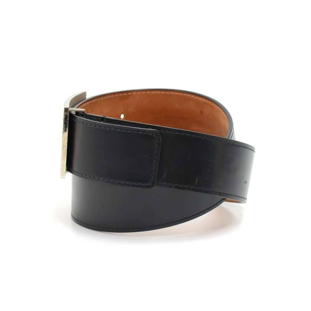 Louis Vuitton Ceinture Jeans Black Leather Limited Edition Belt Size 85/34 In Good Condition For Sale In Fukuoka, Kyushu